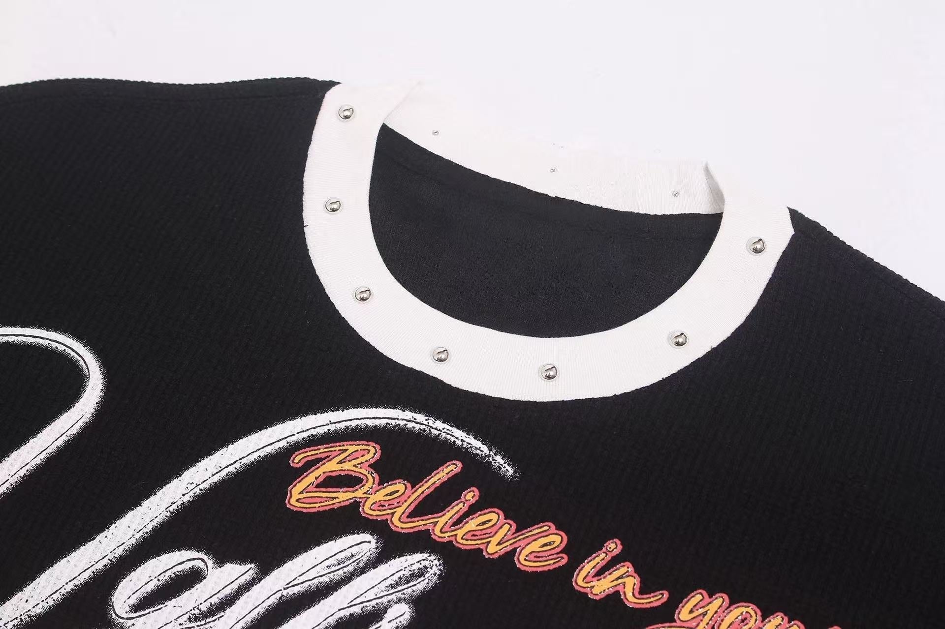 STARRVAINT Vintage Graphic Waffle Long Sleeve