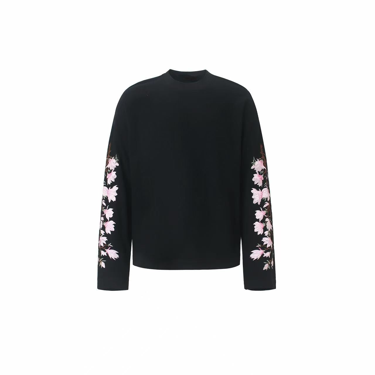 STARRVAINT Floral Sleeve Waffle Long Sleeve