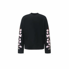 STARRVAINT Floral Sleeve Waffle Long Sleeve