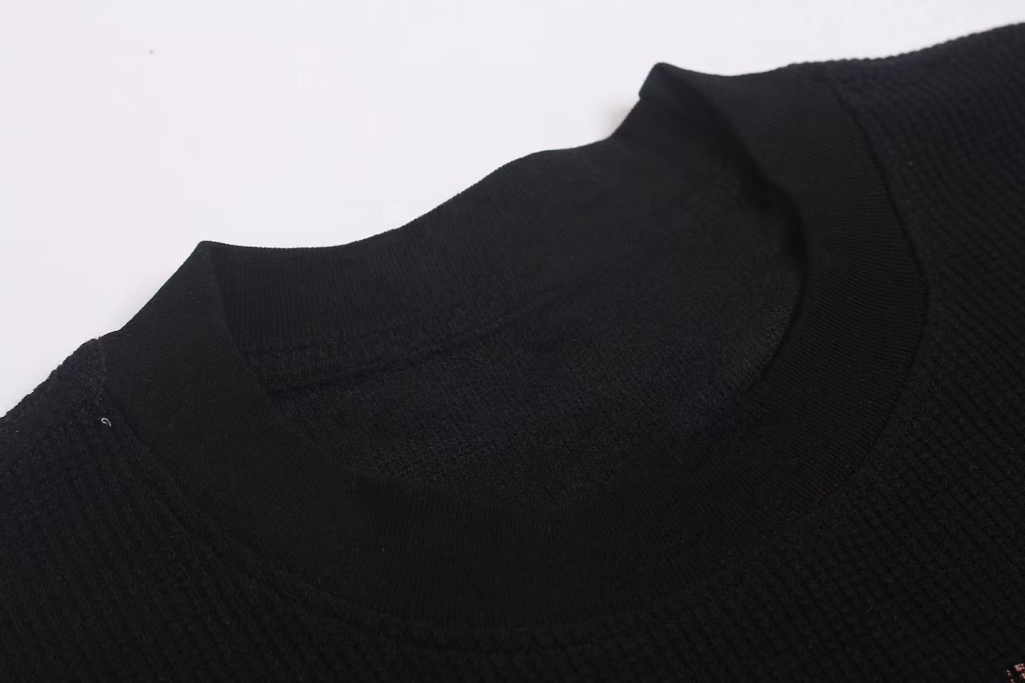 STARRVAINT Gothic Cross Waffle Long Sleeve