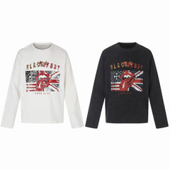 STARRVAINT Vintage Graphic Waffle Long Sleeve Tee