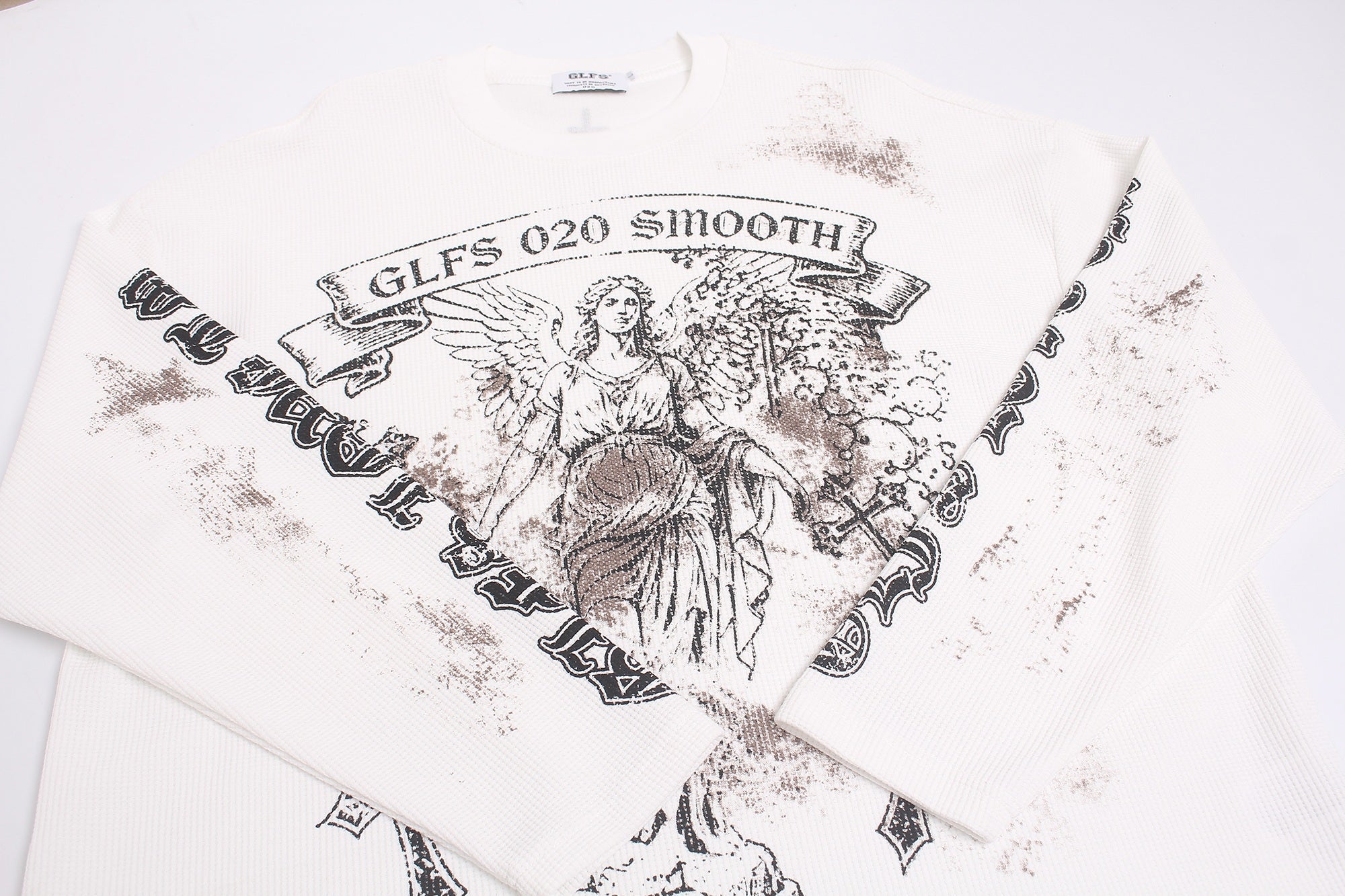 STARRVAINT Vintage Angel Waffle Long Sleeve