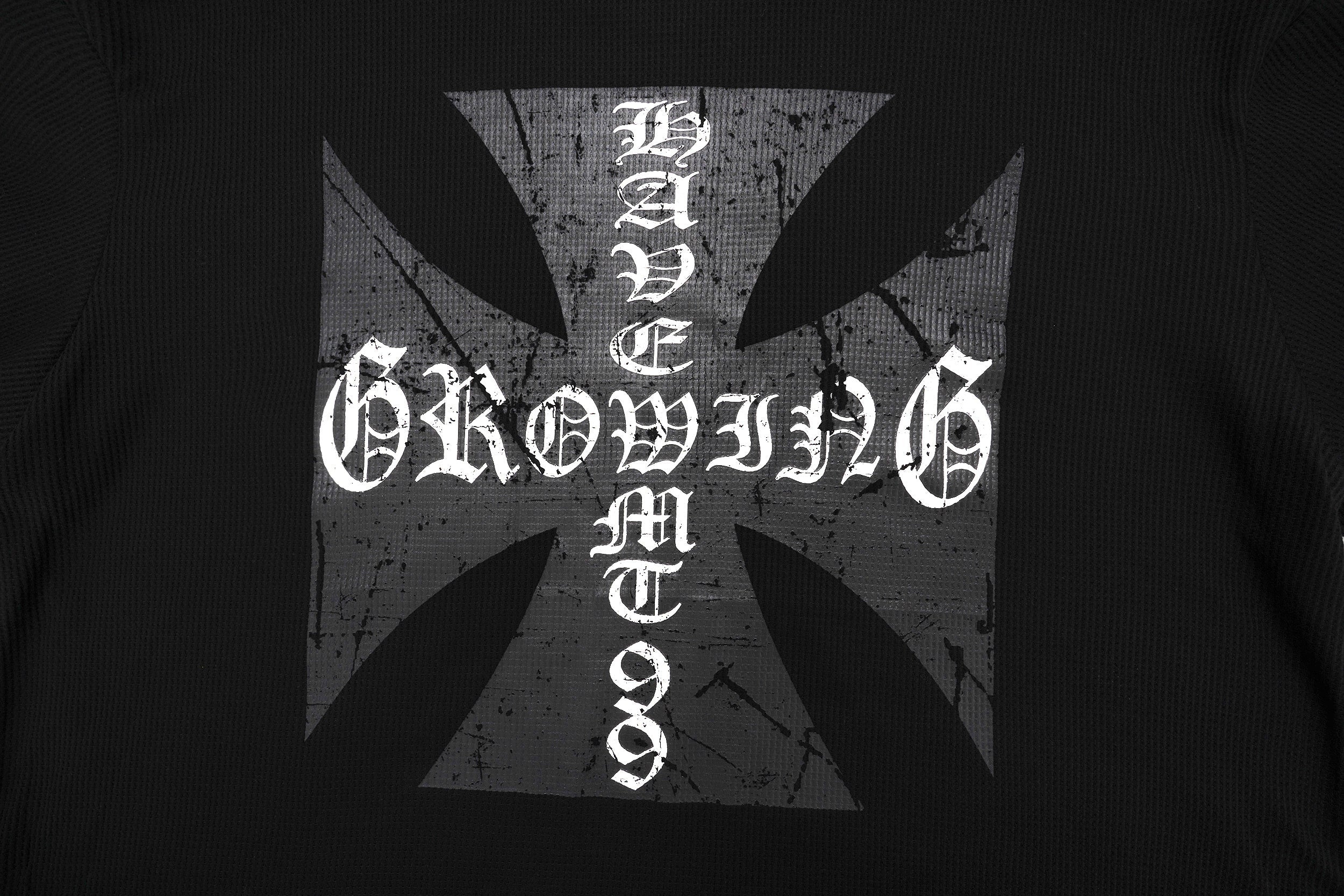 STARRVAINT Layered Gothic Cross Long Sleeve Tee