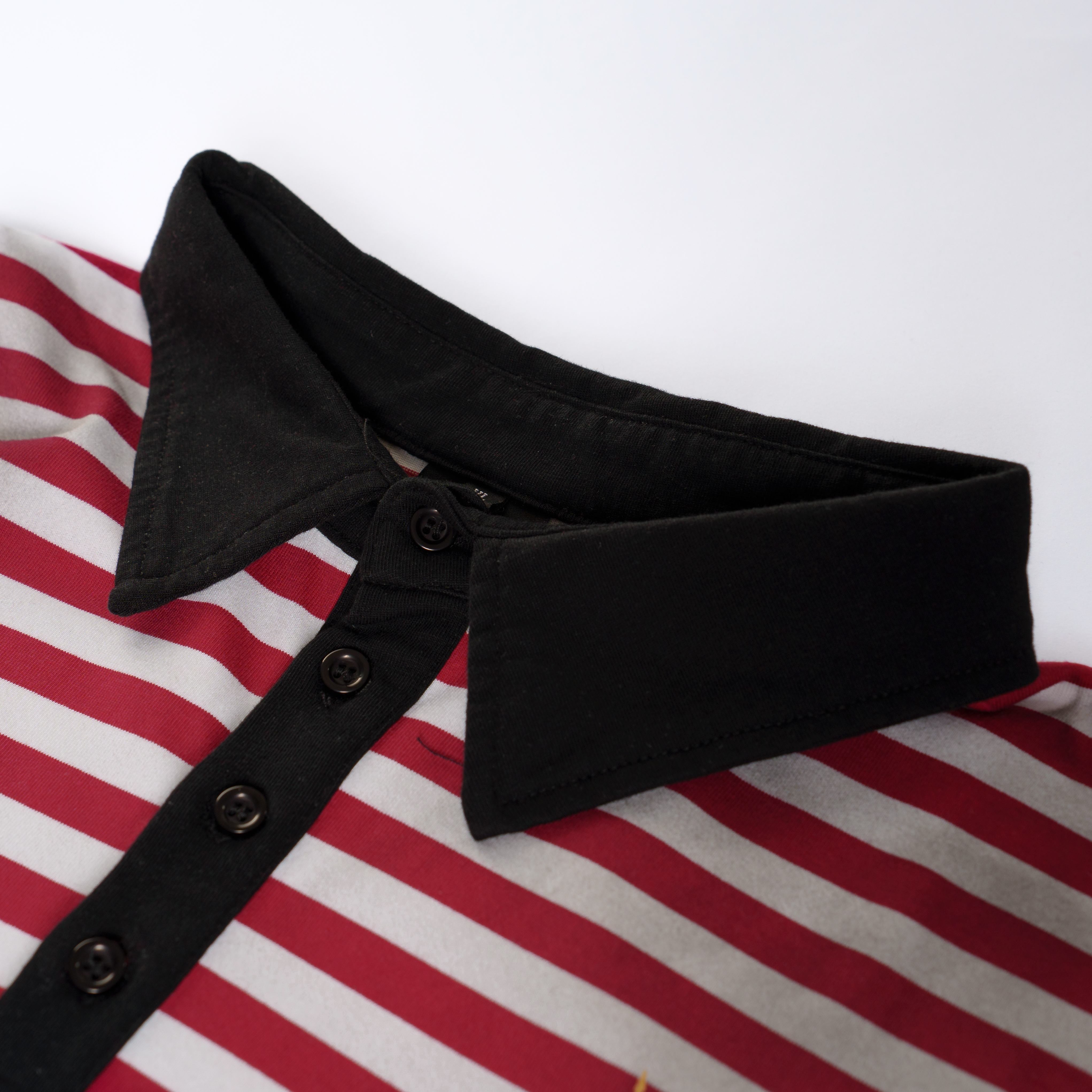 STARRVAINT “Stripe Crest Polo Tee”