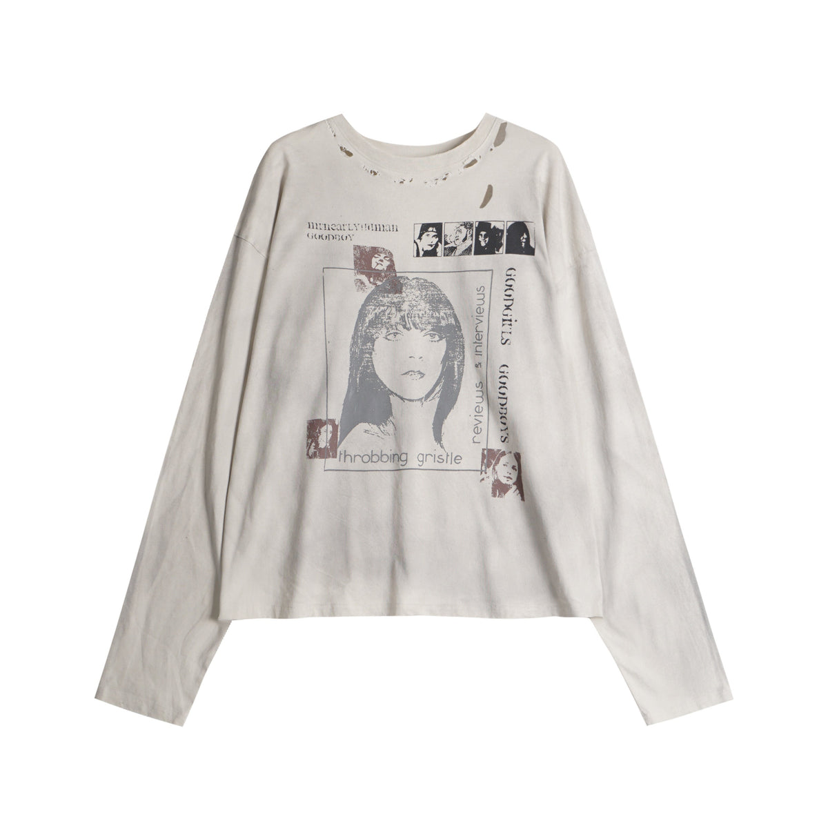 STARRVAINT Distressed Graphic Long Sleeve Tee