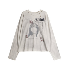 STARRVAINT Distressed Graphic Long Sleeve Tee
