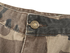 STARRVAINT Distressed Camo Cargo Shorts