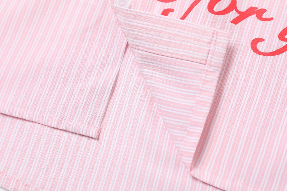 STARRVAINT “Puppy For You” Striped Short-Sleeve Shirt