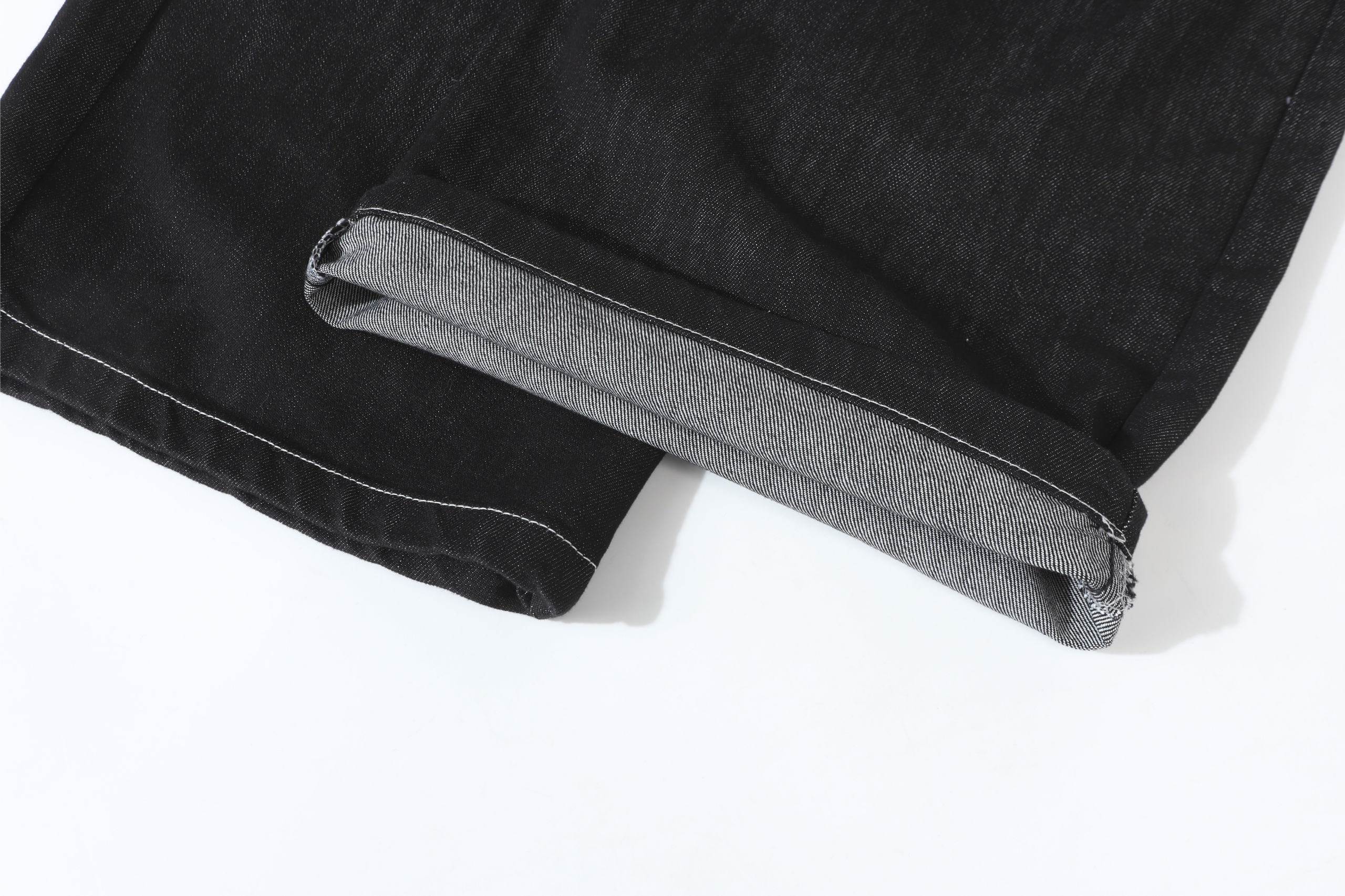STARRVAINT Buckle Detail Wide-Leg Denim Pants