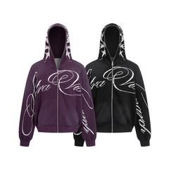 STARRVAINT Full-Script Zip Hoodie