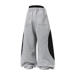 STARRVAINT Double-Waist Stripe Wide-Leg Sweatpants