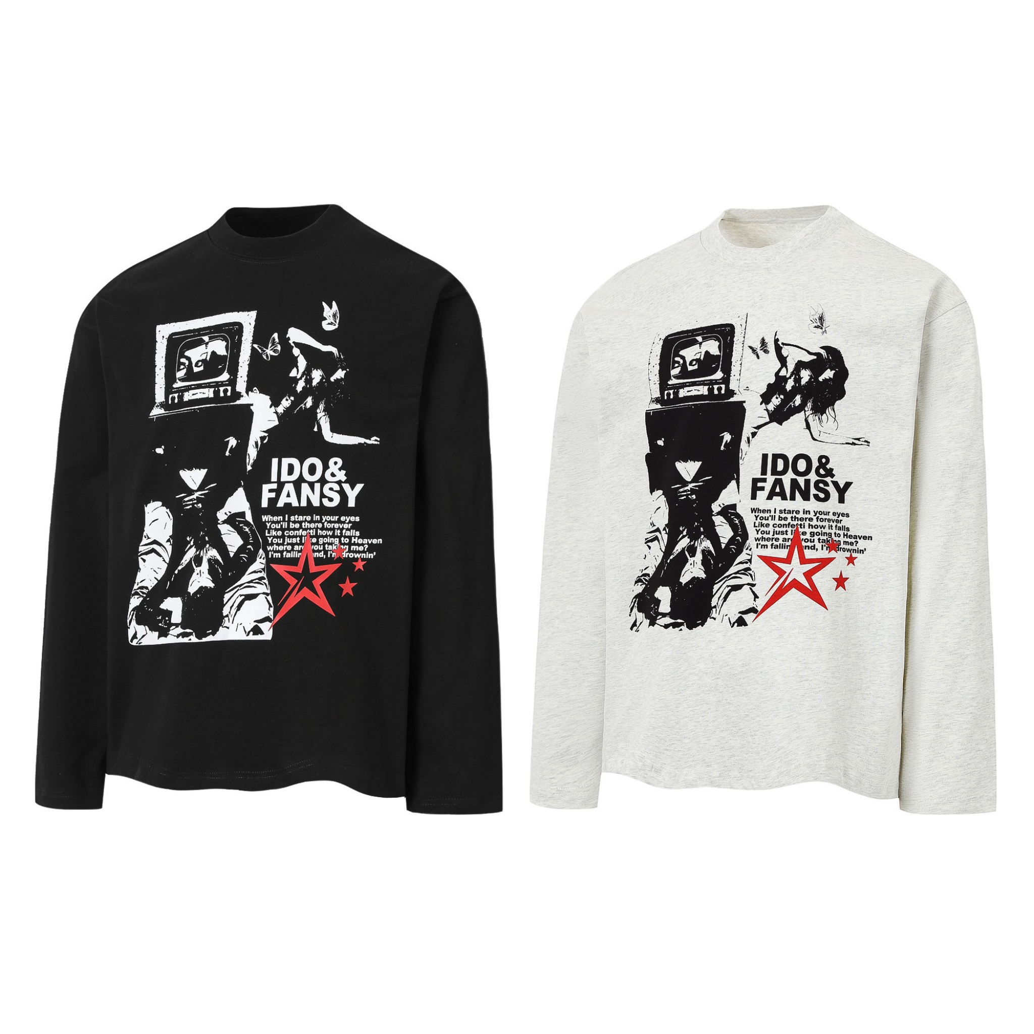 STARRVAINT Graphic Collage Long-Sleeve Tee