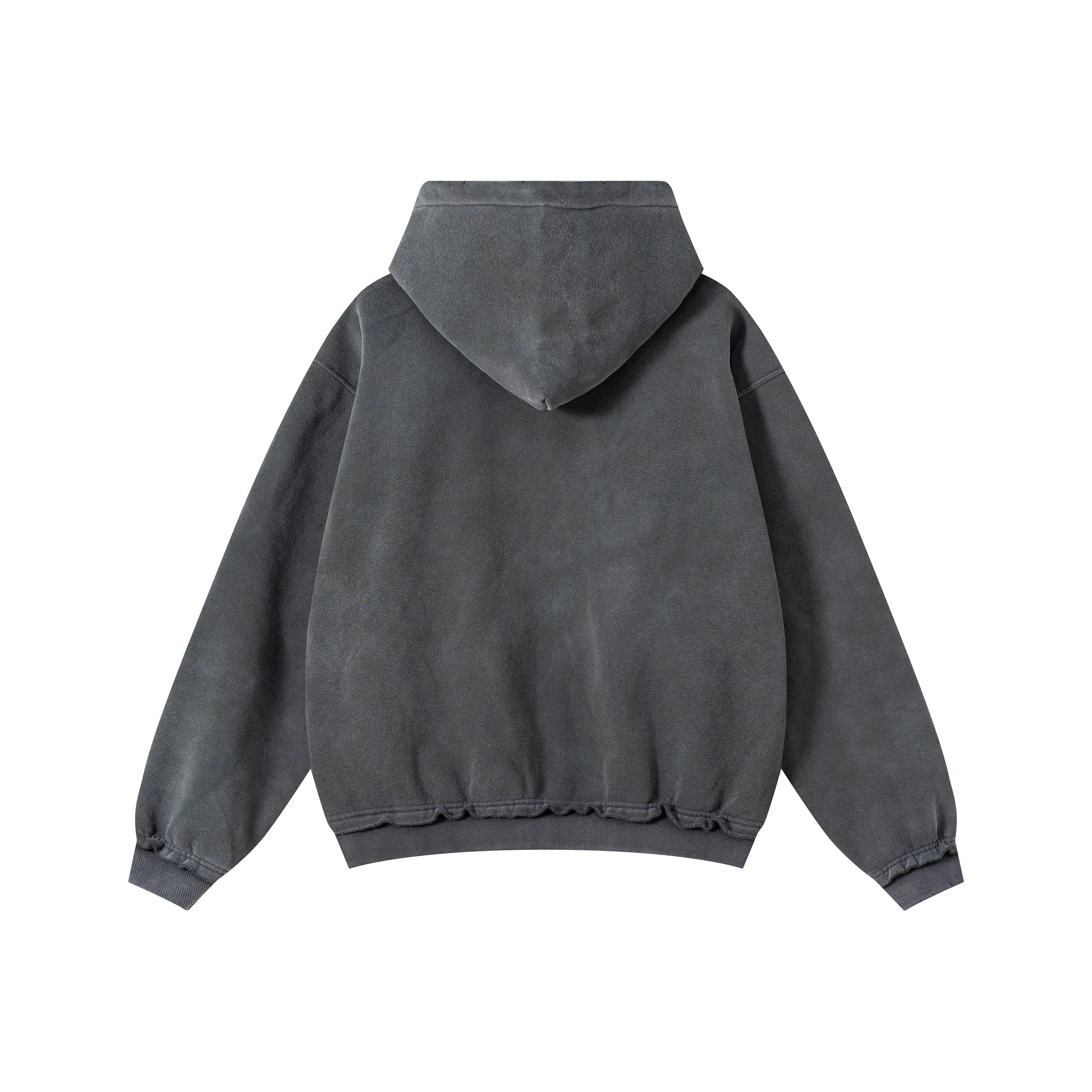 STARRVAINT Vintage Wash Graphic Zip Hoodie