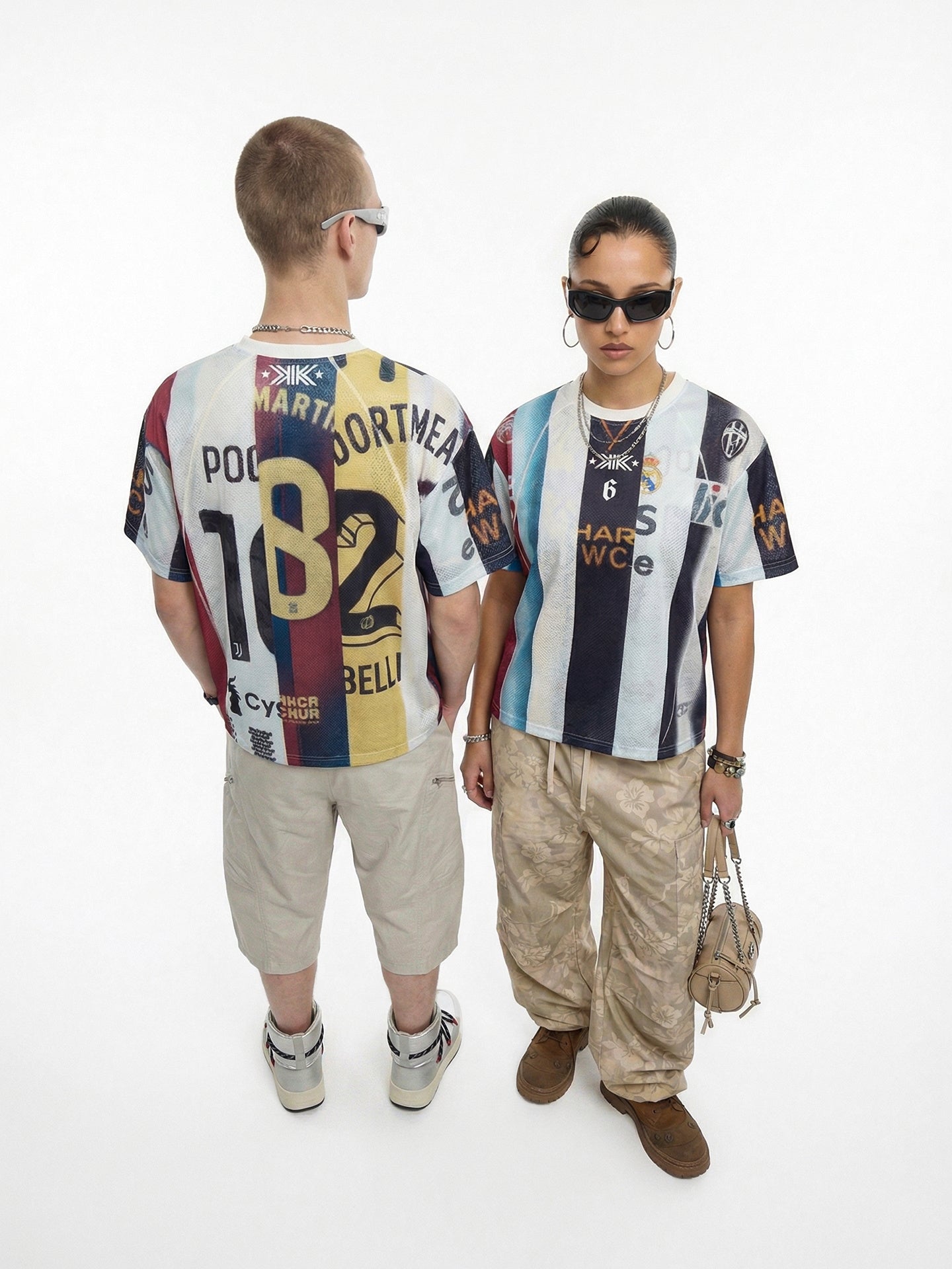 STARRVAINT Vintage Football Patchwork Jersey