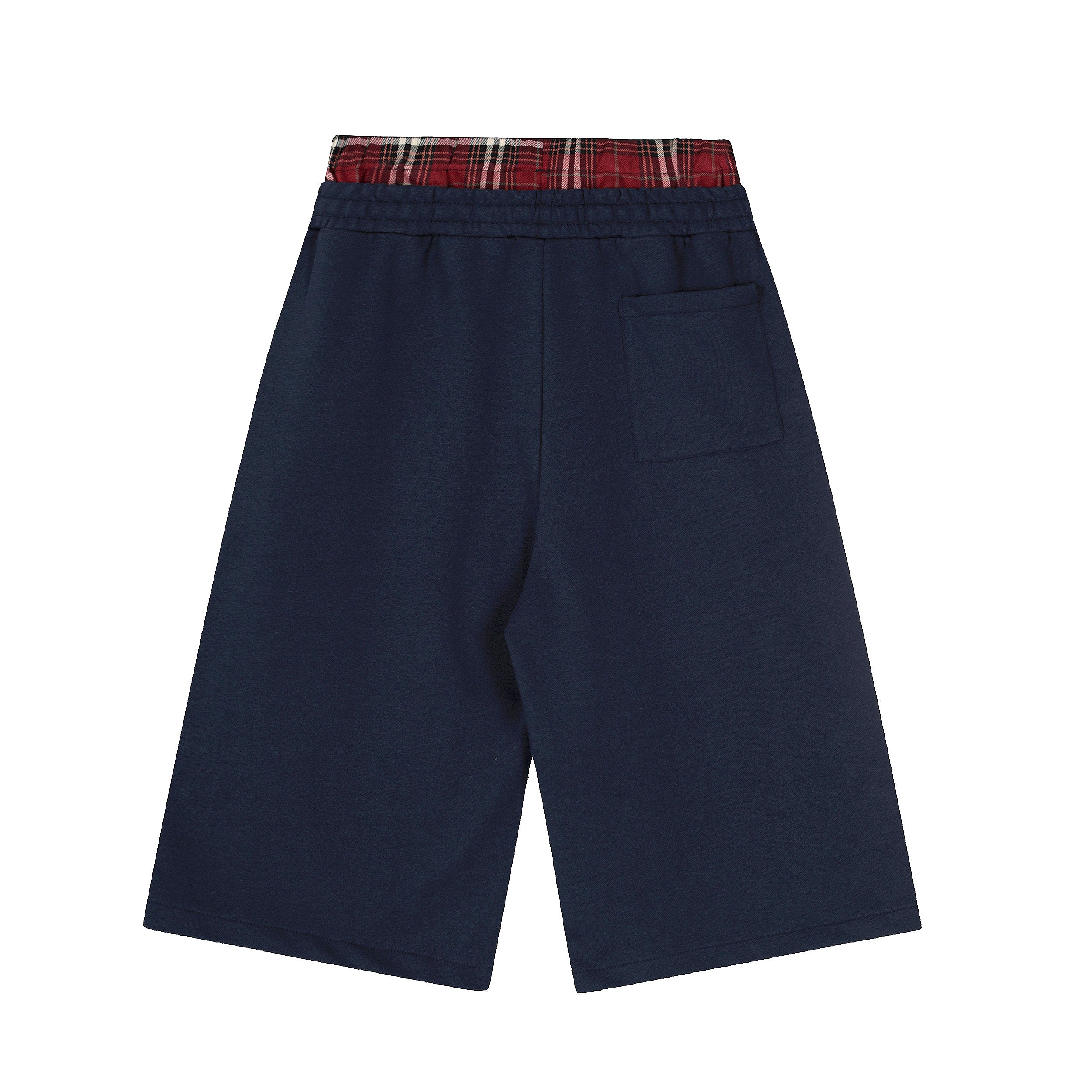 STARRVAINT Plaid-Waist Logo Shorts