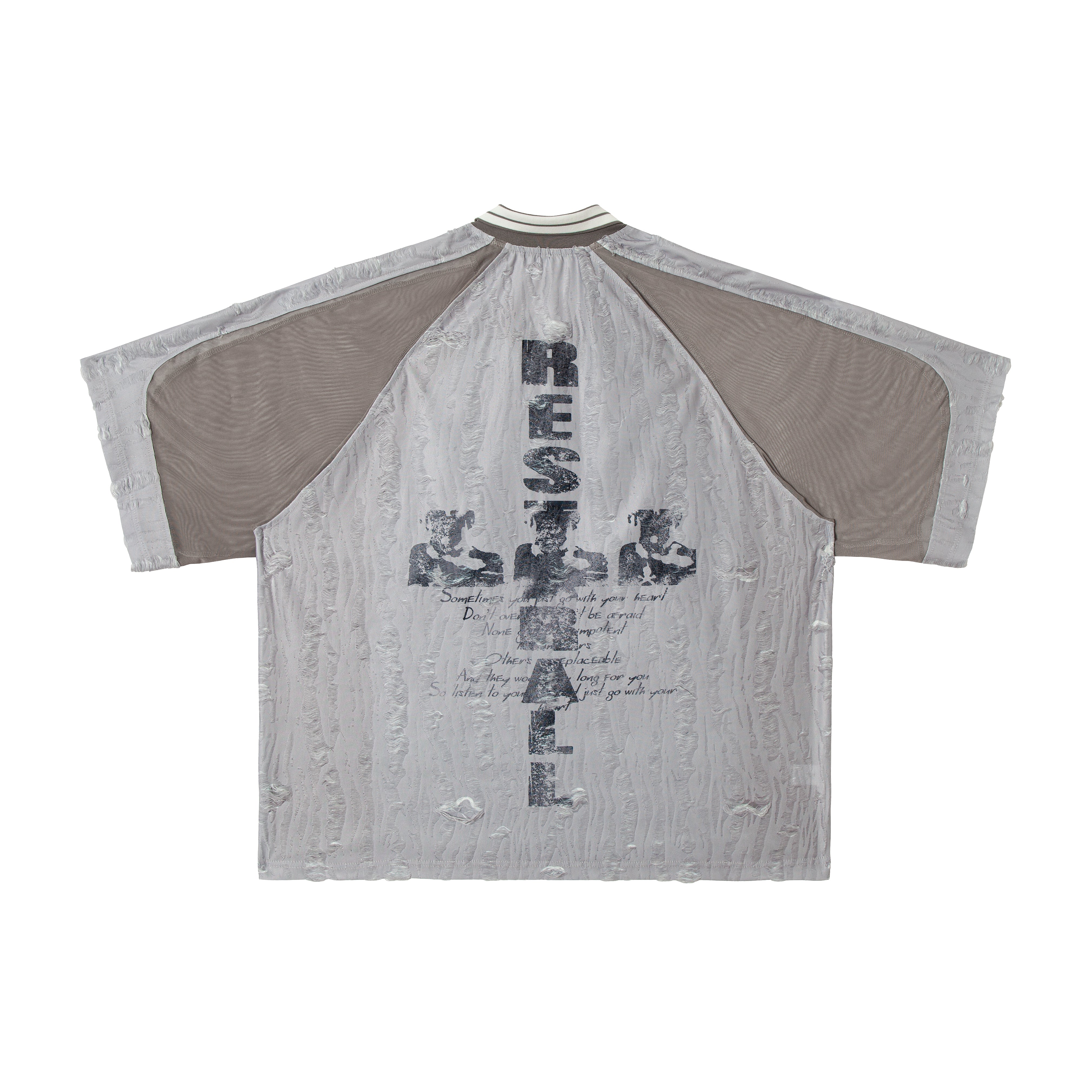 STARRVAINT Textured Mesh Patchwork Tee