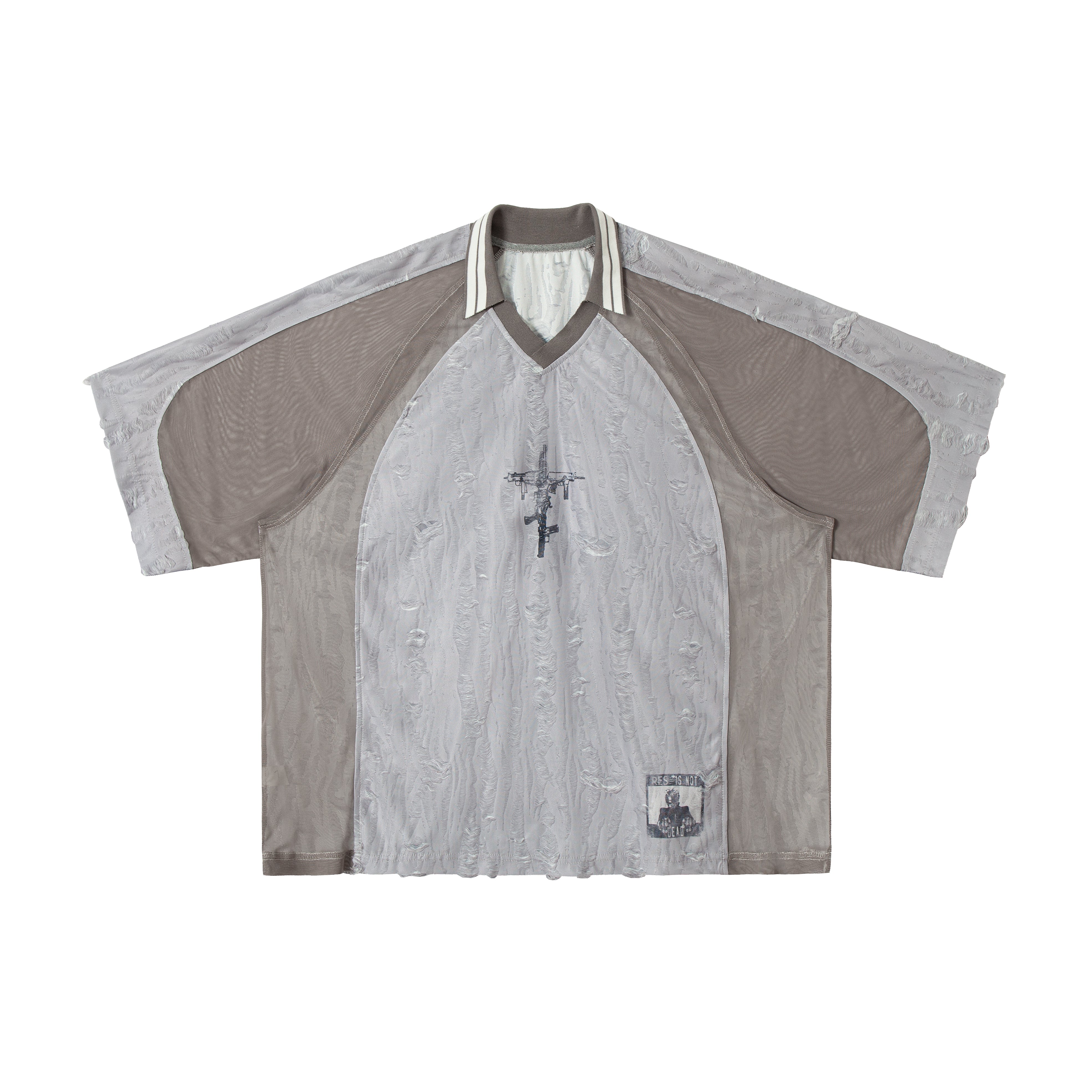 STARRVAINT Textured Mesh Patchwork Tee