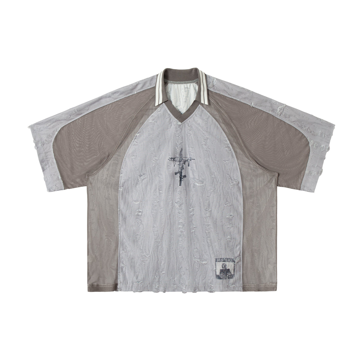 STARRVAINT Textured Mesh Patchwork Tee