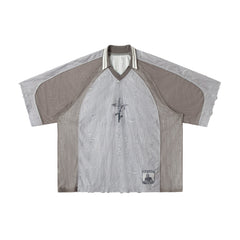 STARRVAINT Textured Mesh Patchwork Tee