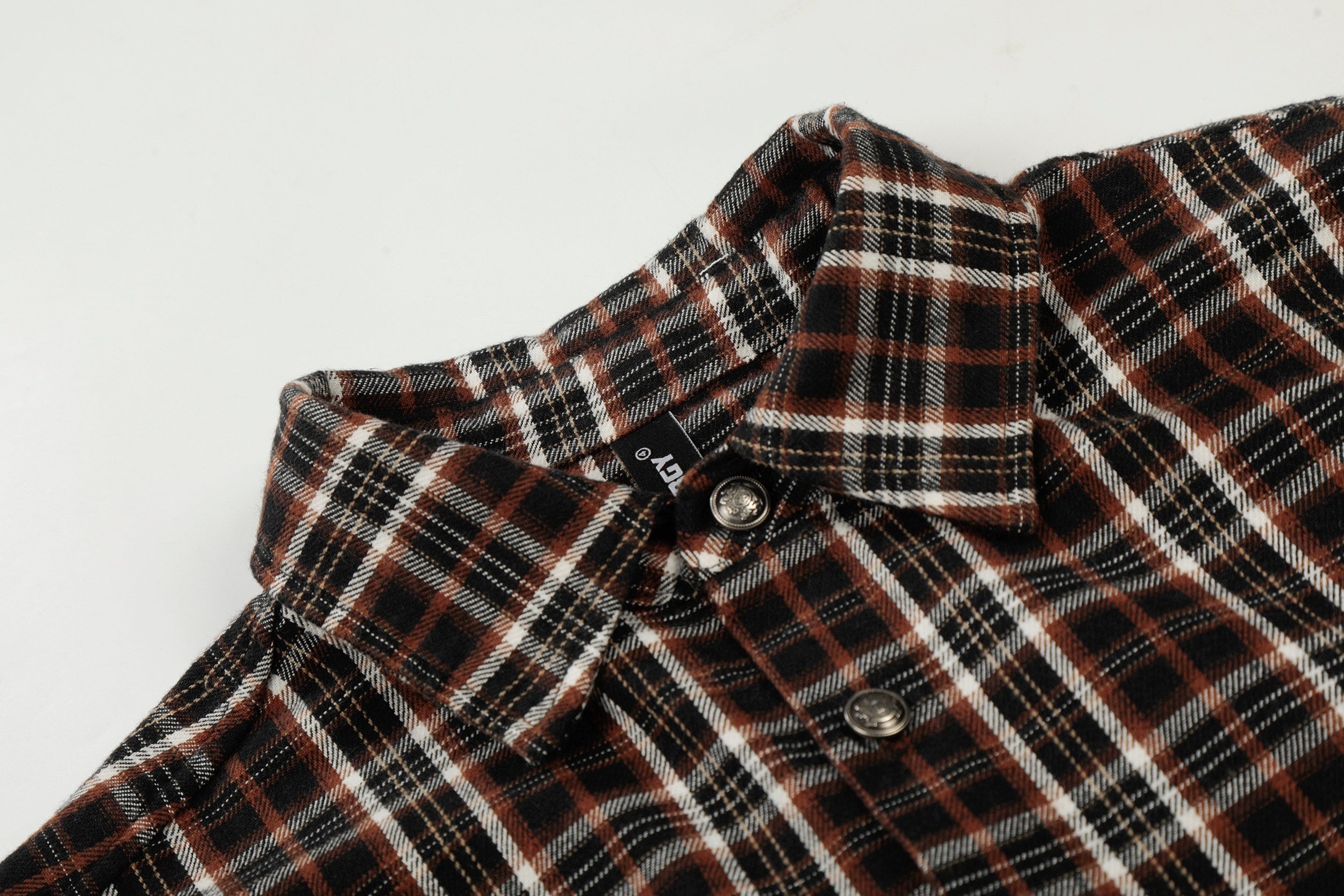 STARRVAINT “Distressed Plaid Short Sleeve Shirt”