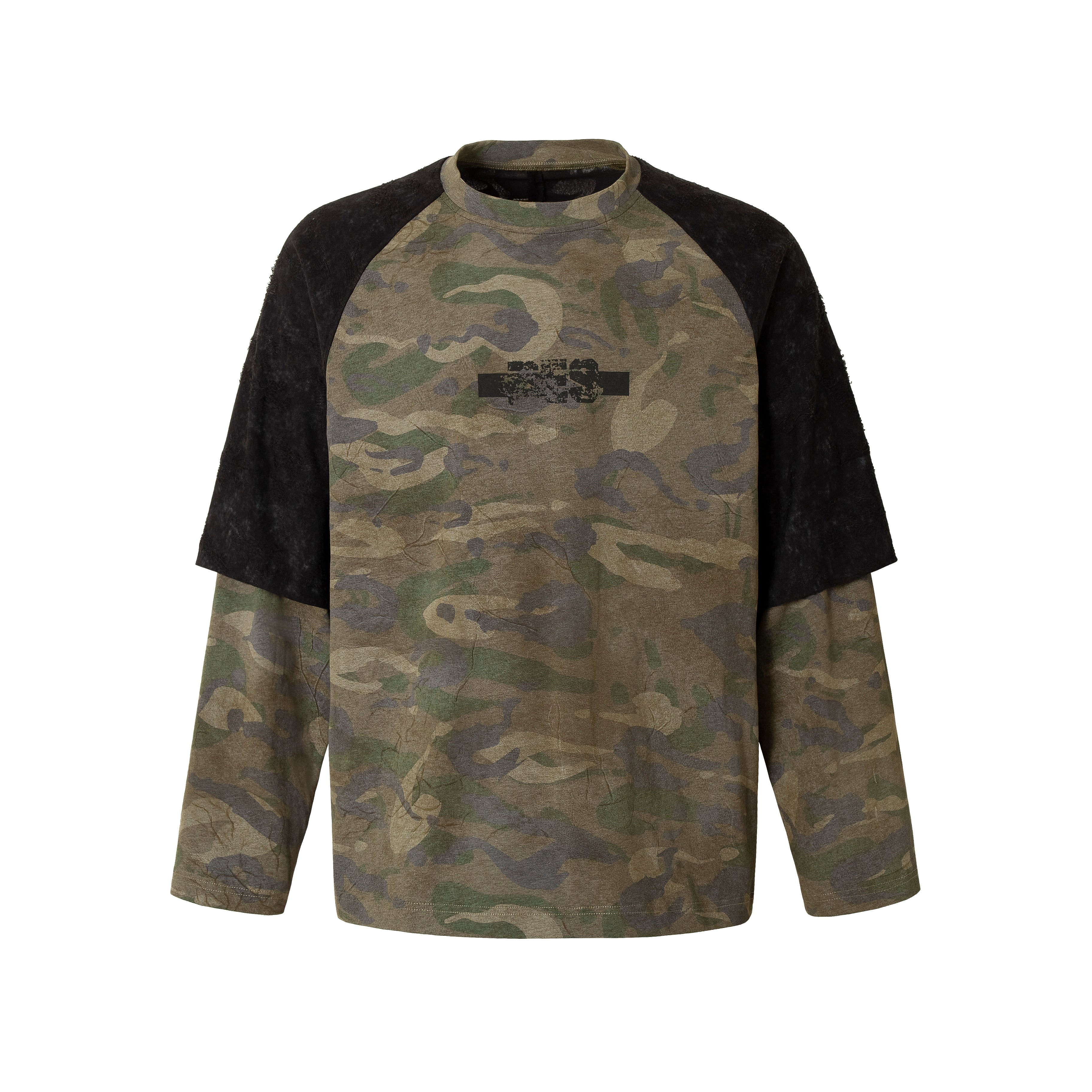 STARRVAINT Camo Patchwork Long Sleeve Tee