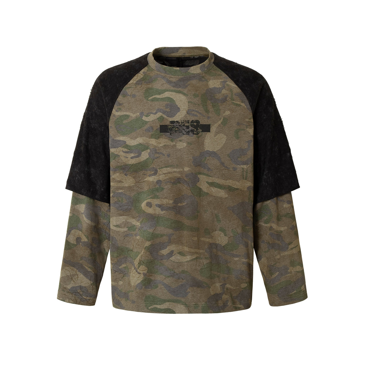 STARRVAINT Camo Patchwork Long Sleeve Tee