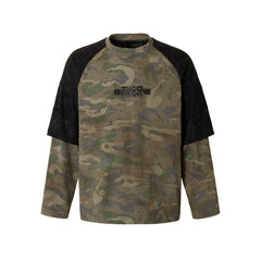 STARRVAINT Camo Patchwork Long Sleeve Tee