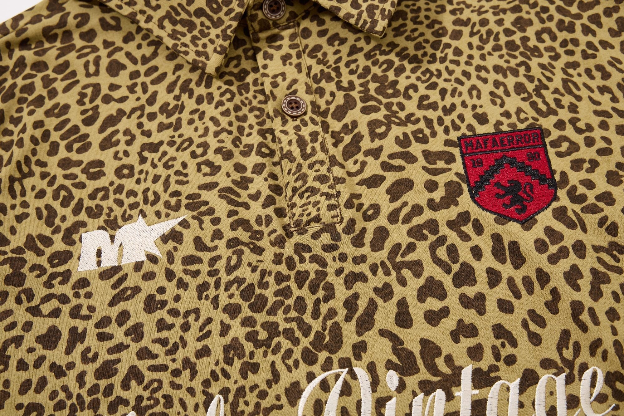 STARRVAINT Leopard Vintage Polo Tee