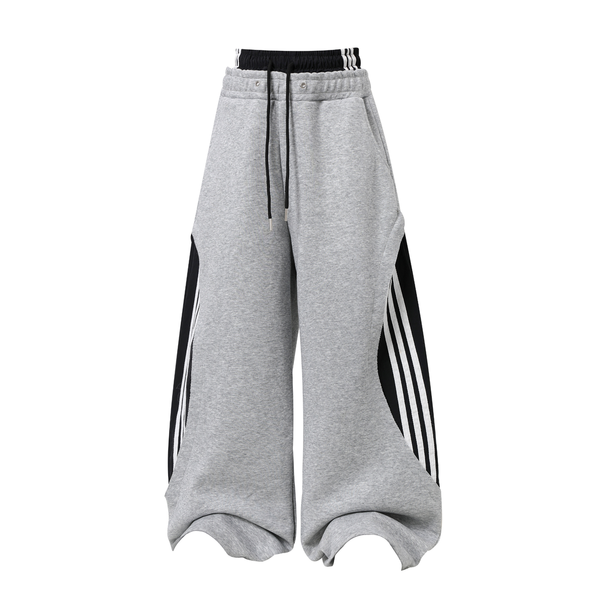 STARRVAINT Double-Waist Stripe Wide-Leg Sweatpants