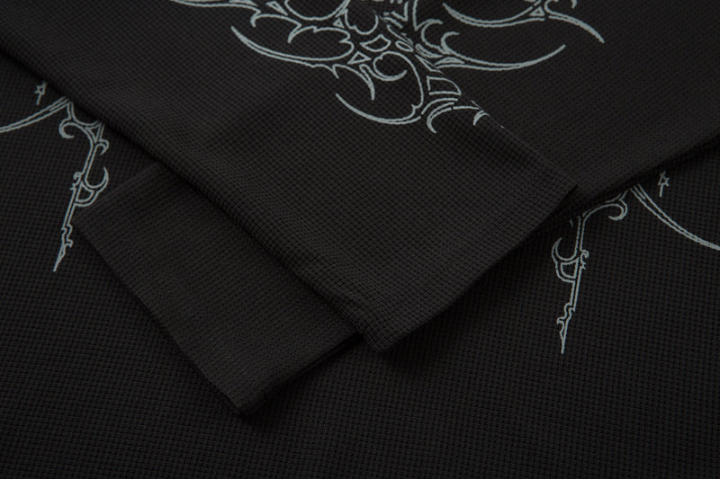 STARRVAINT Barbed Poetry Layered Collar Long Sleeve Polo