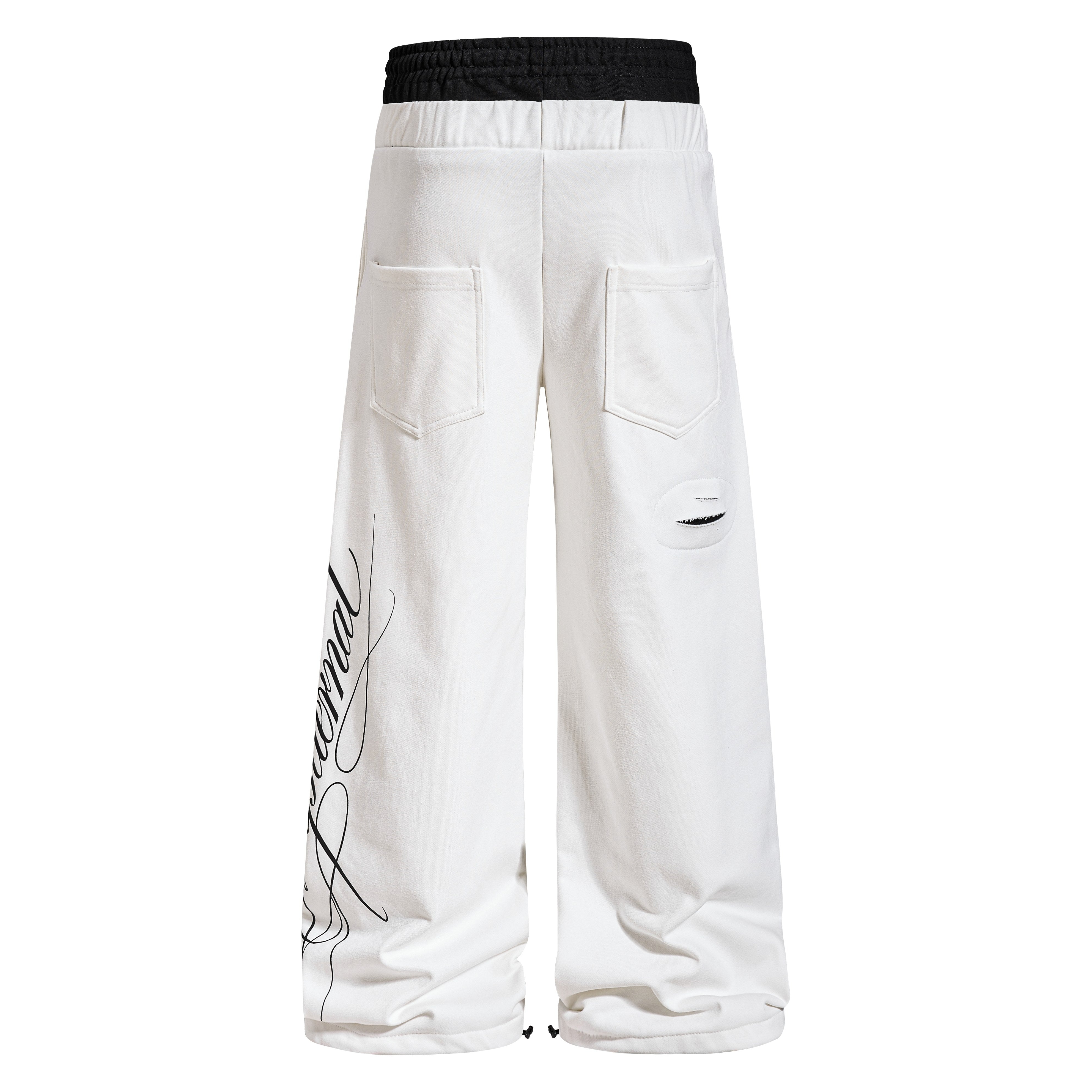 STARRVAINT “Distressed Panel Wide-Leg Sweatpants”