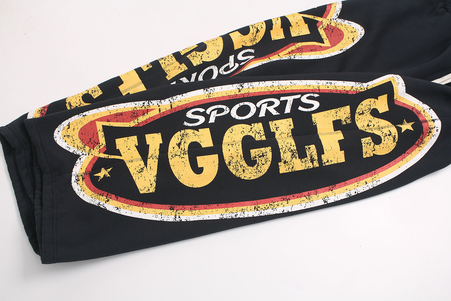 STARRVAINT Fleece-Lined Sports Letter Wide-Leg Sweatpants