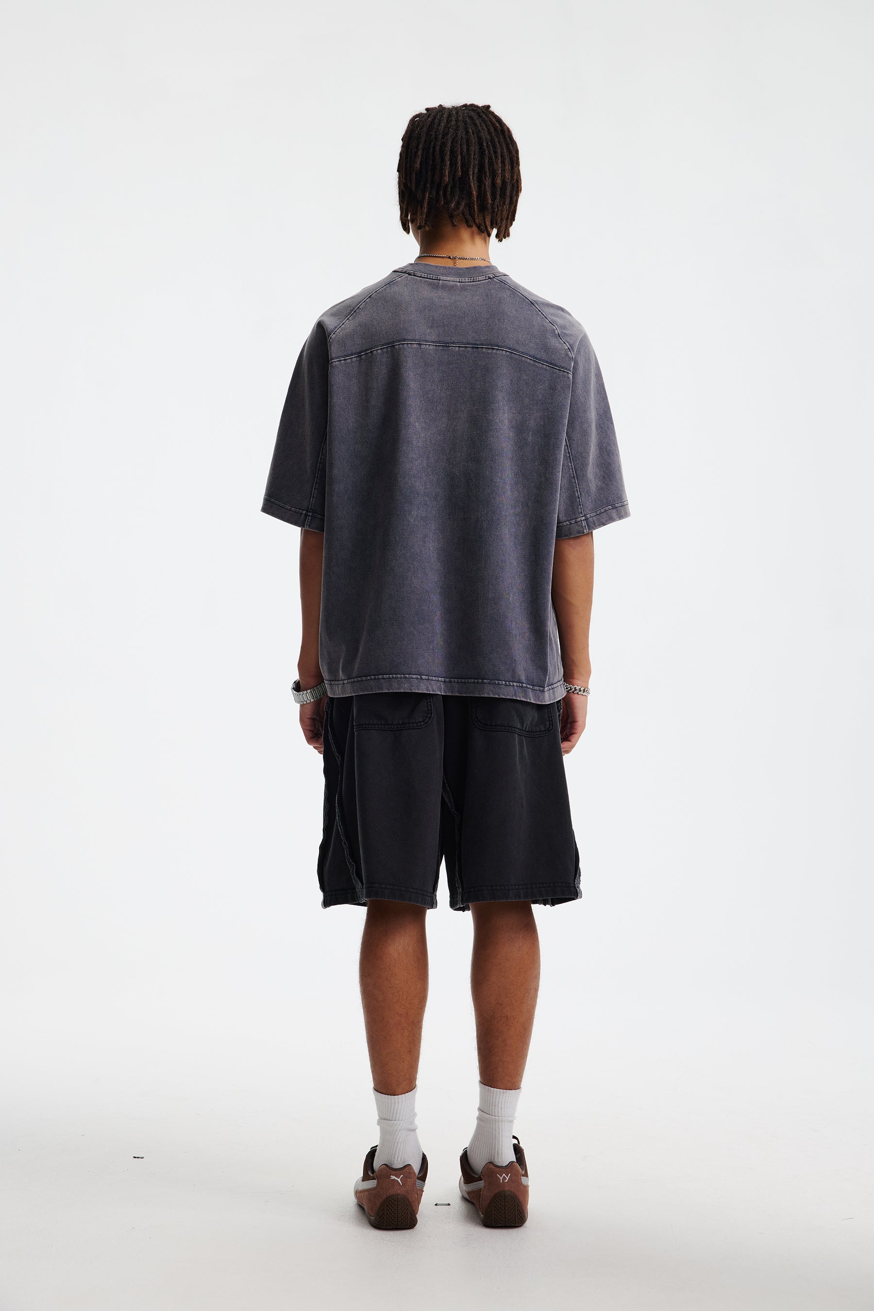 STARRVAINT Vintage Washed Short-Sleeve Cotton Tee