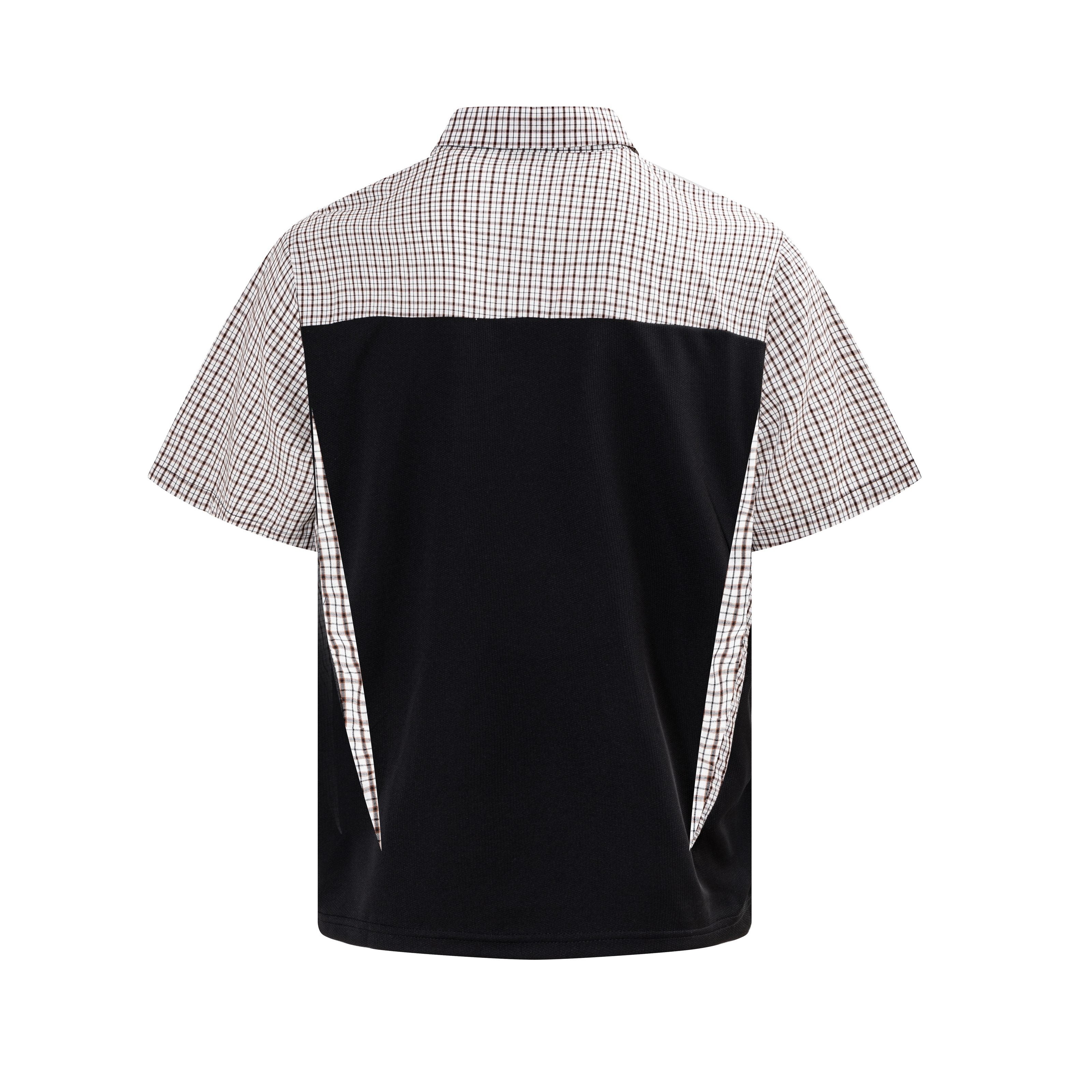 STARRVAINT Vintage Plaid Panel Polo