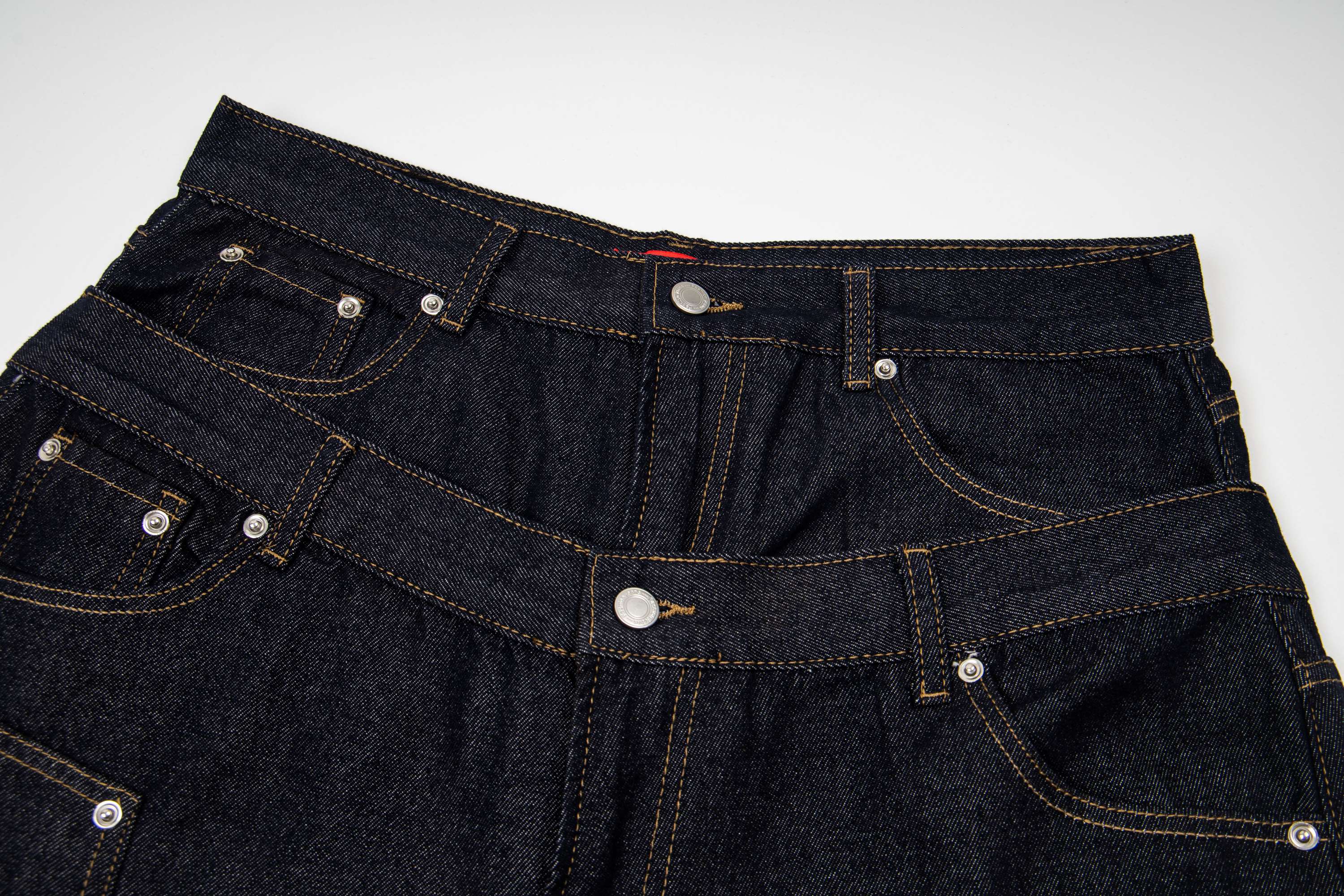 STARRVAINT “Double Waist Panel Denim Shorts”