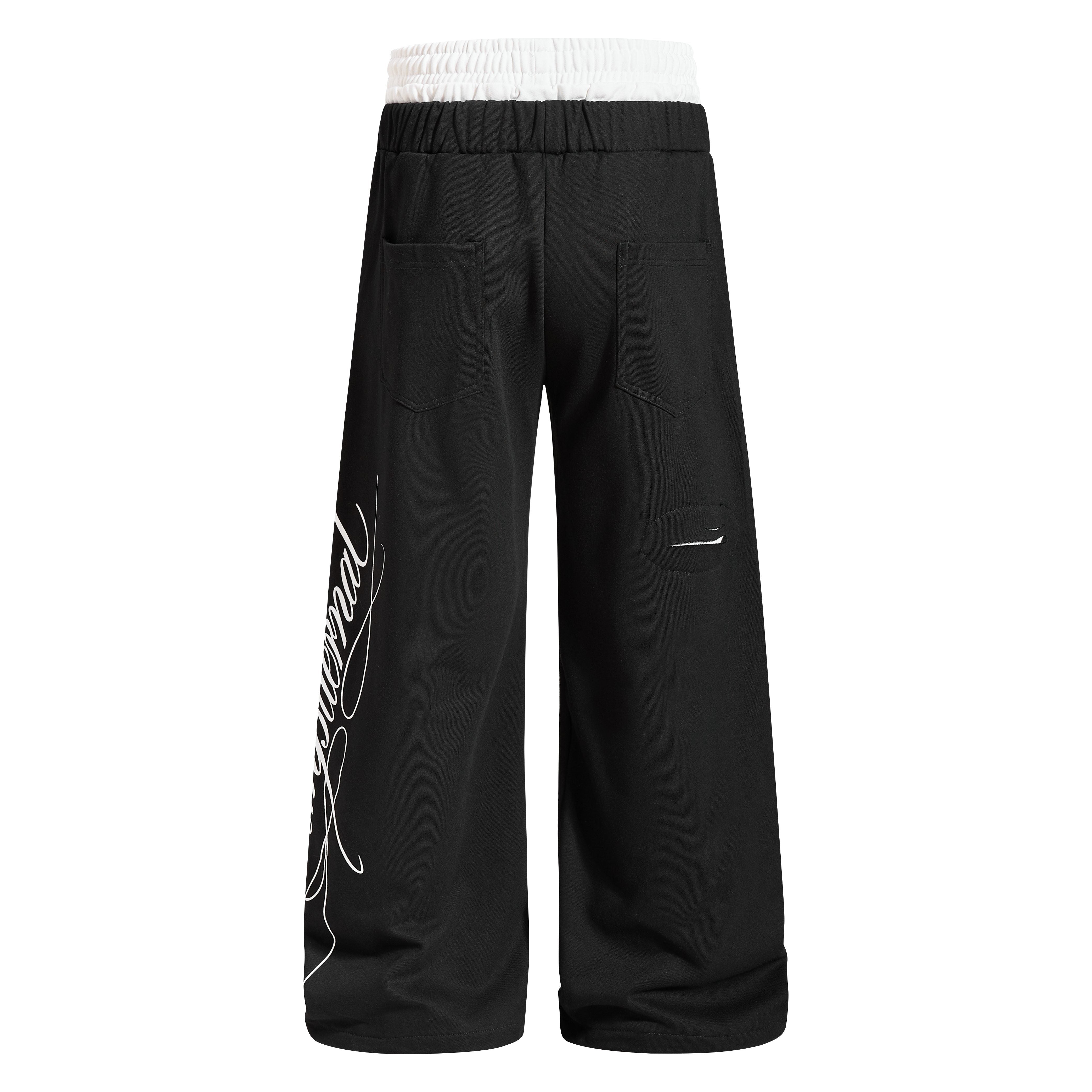 STARRVAINT “Distressed Panel Wide-Leg Sweatpants”