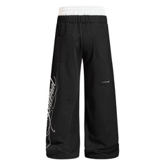 STARRVAINT “Distressed Panel Wide-Leg Sweatpants”