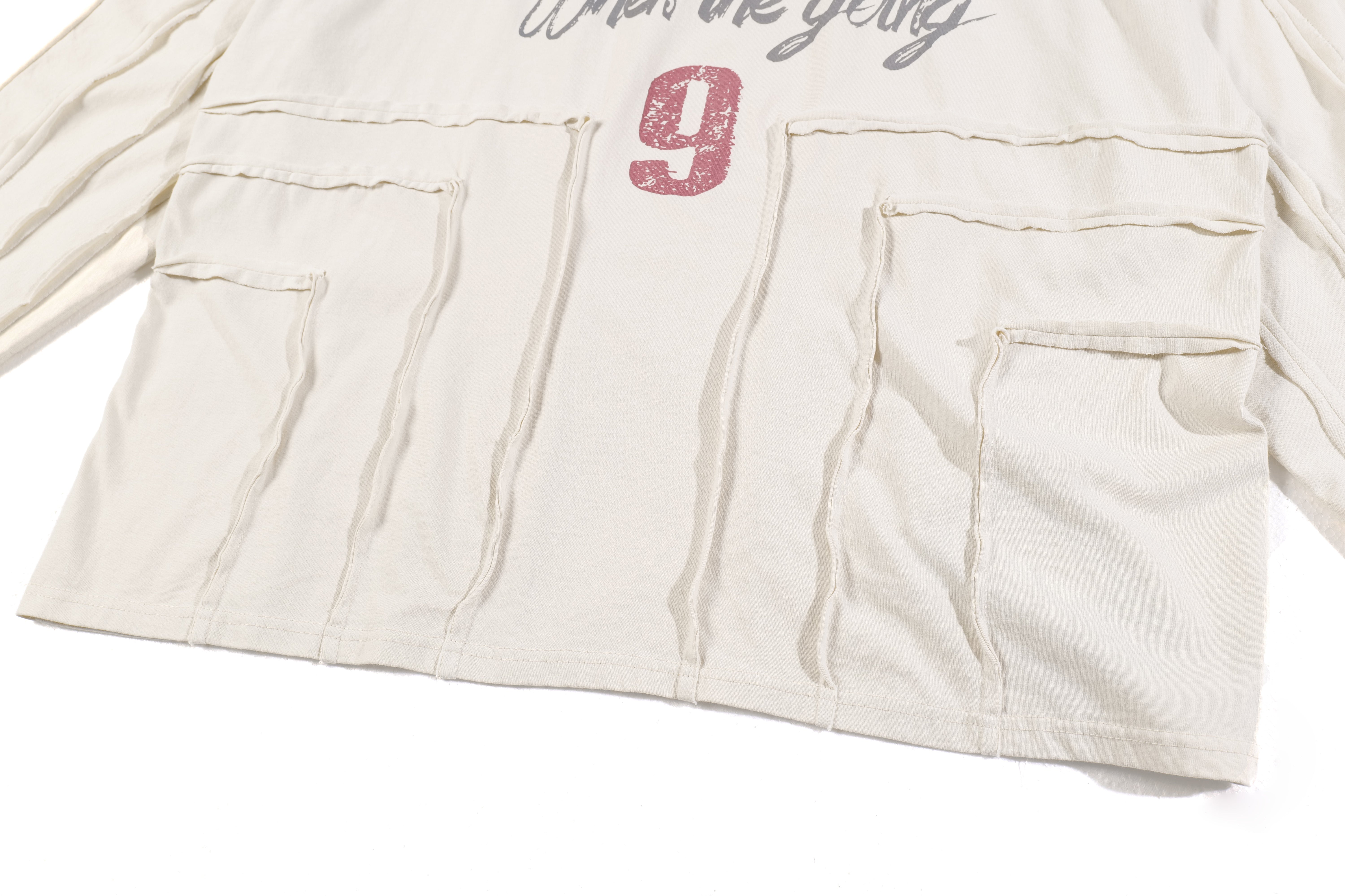 STARRVAINT Deconstructed Patchwork Graphic Long Sleeve Tee