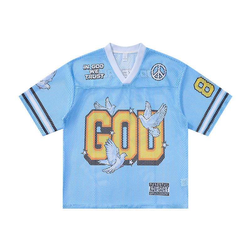 STARRVAINT “God We Trust” Mesh Jersey T-Shirt