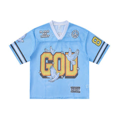STARRVAINT “God We Trust” Mesh Jersey T-Shirt