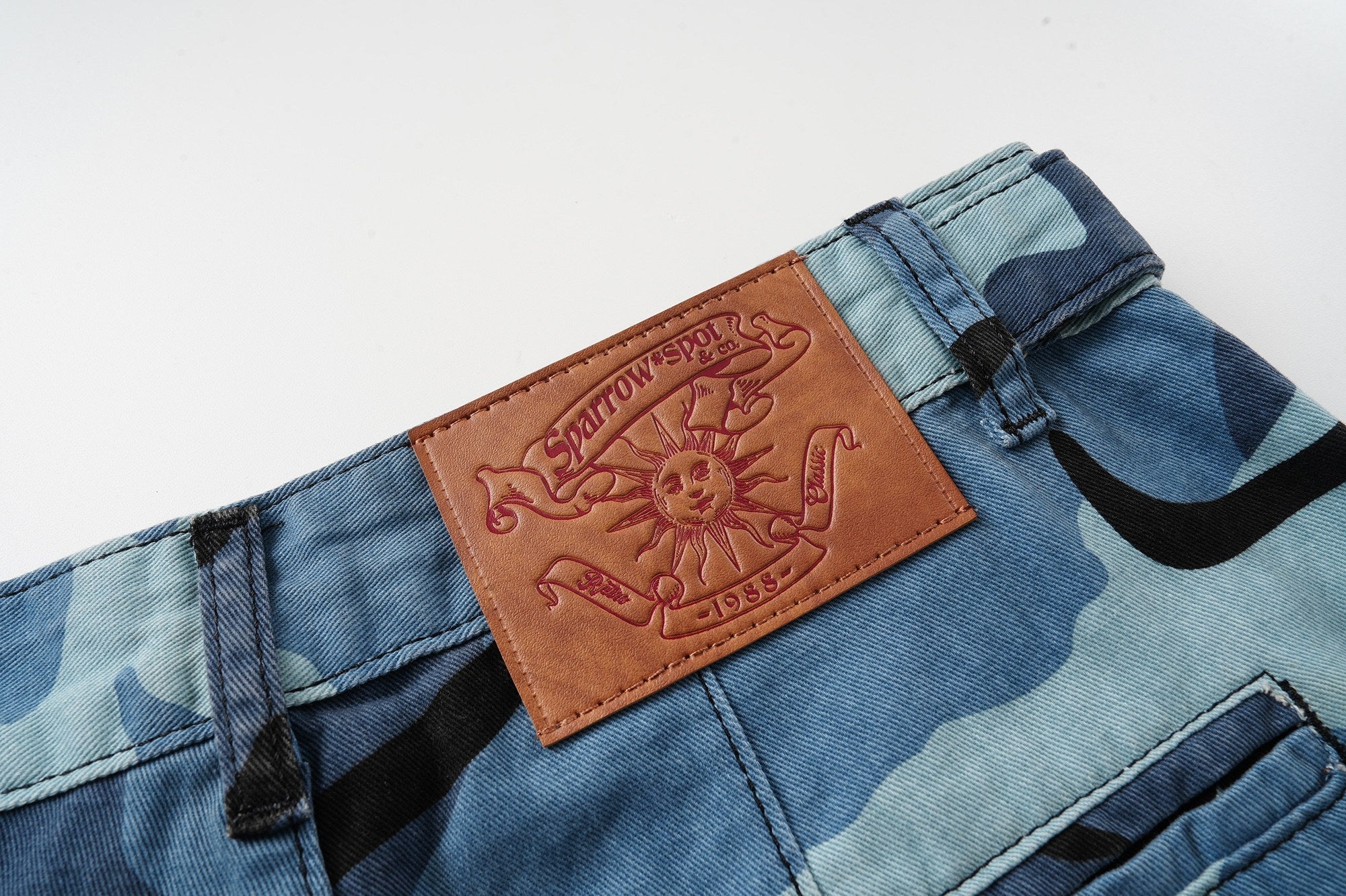 STARRVAINT Blue Camo Cargo Shorts