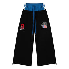 STARRVAINT Varsity Patch Wide-Leg Sweatpants
