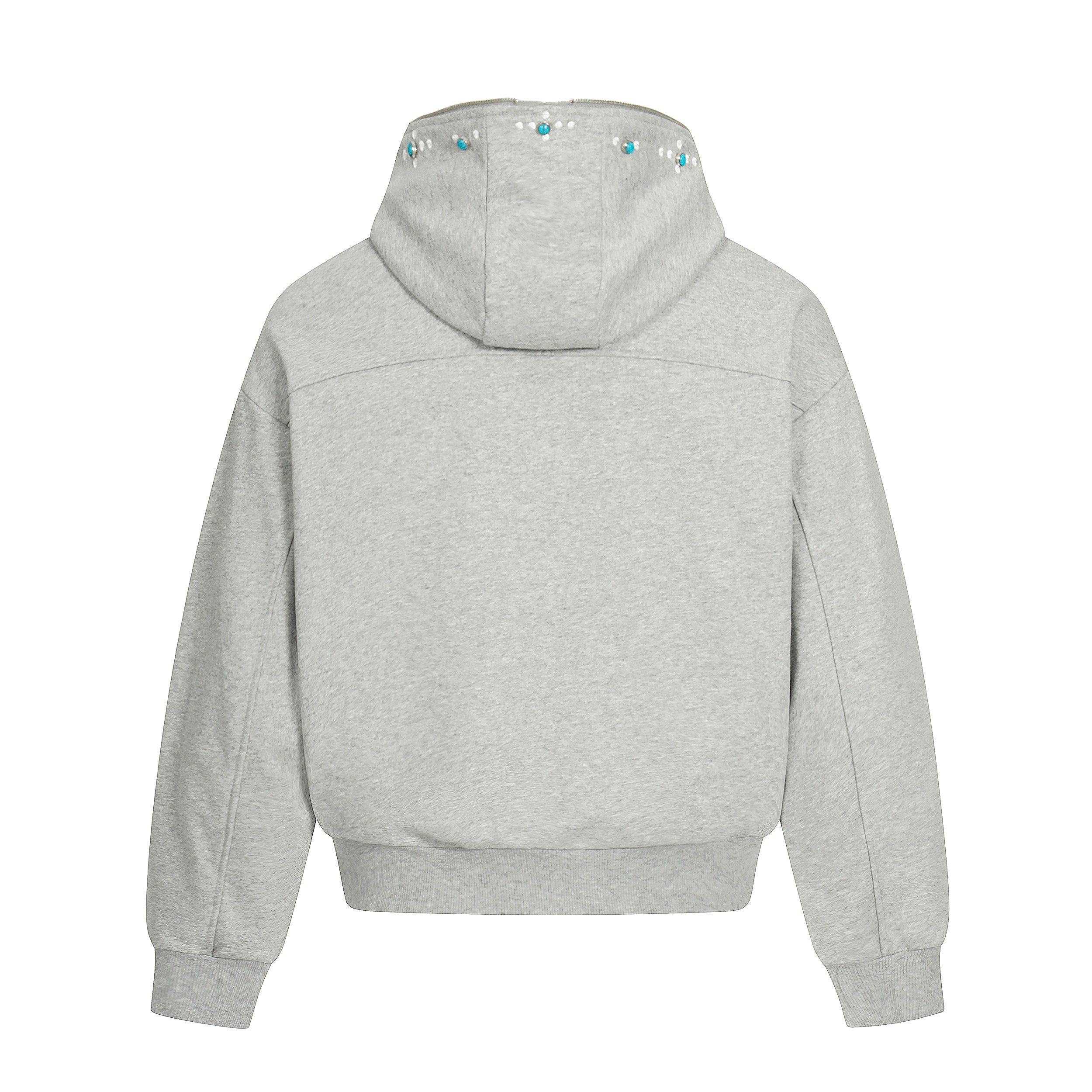 STARRVAINT Minimal Dot-Detail Zip Hoodie