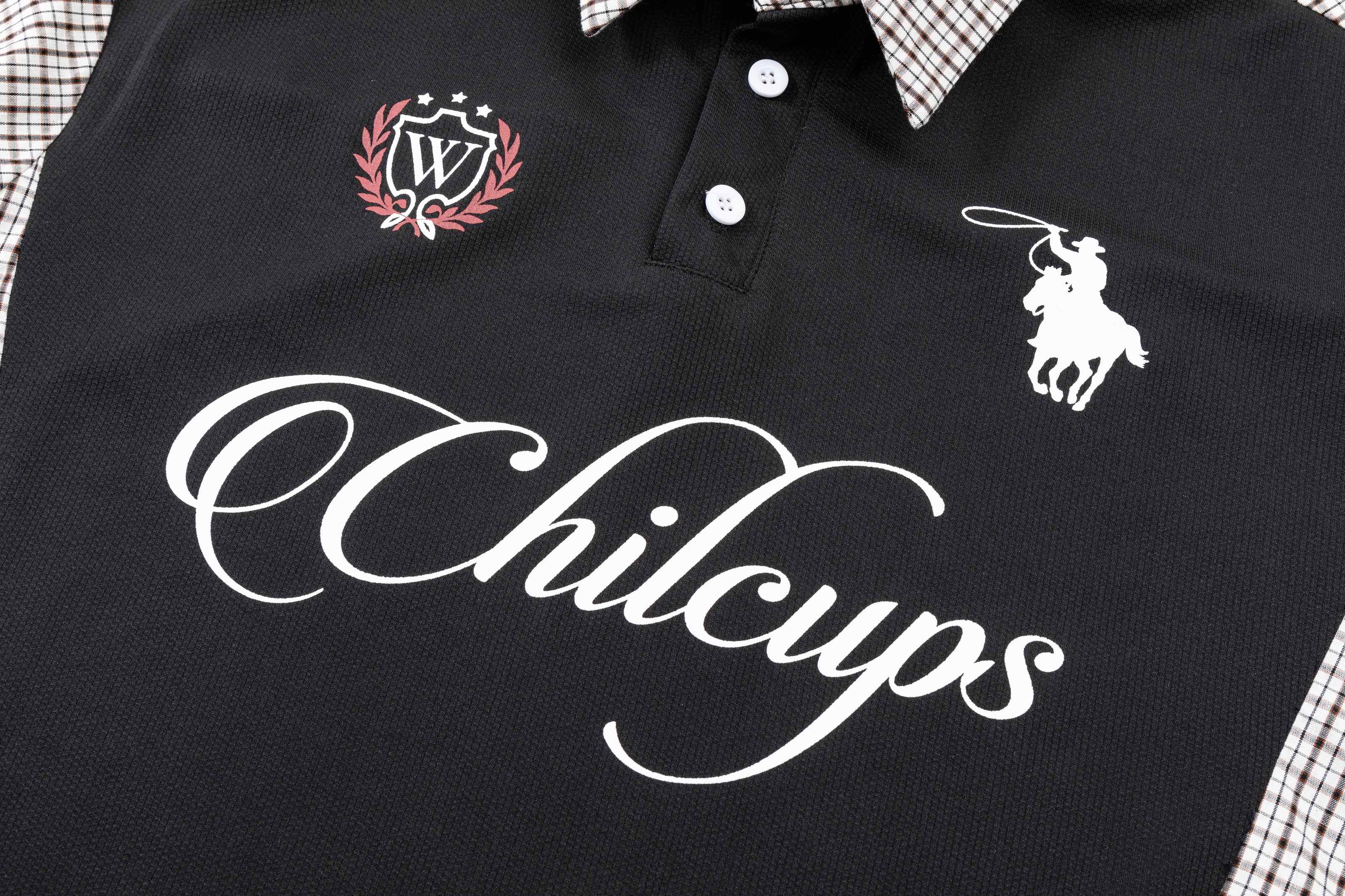 STARRVAINT Vintage Plaid Panel Polo