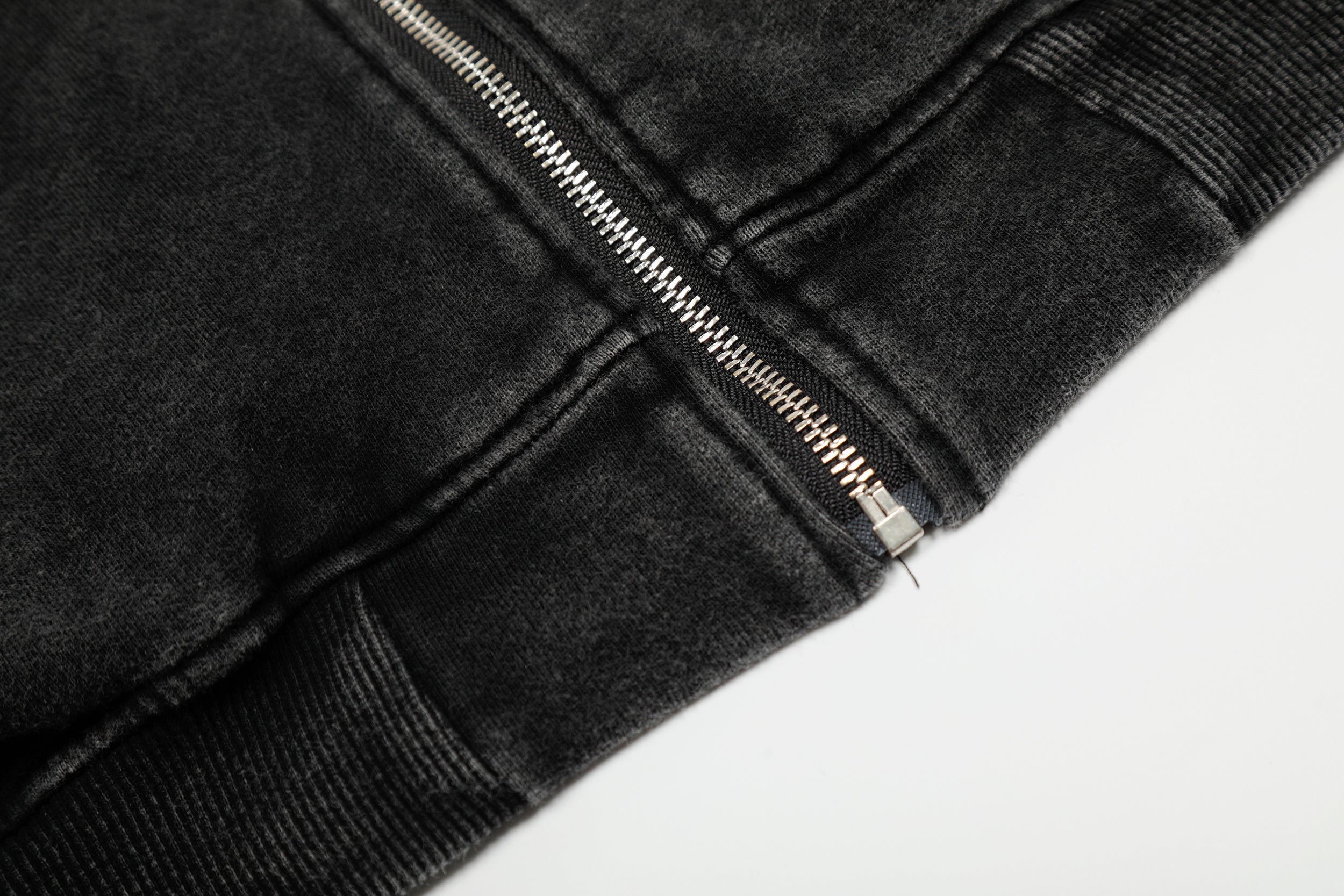 STARRVAINT Asymmetric Zip Washed Hoodie Jacket