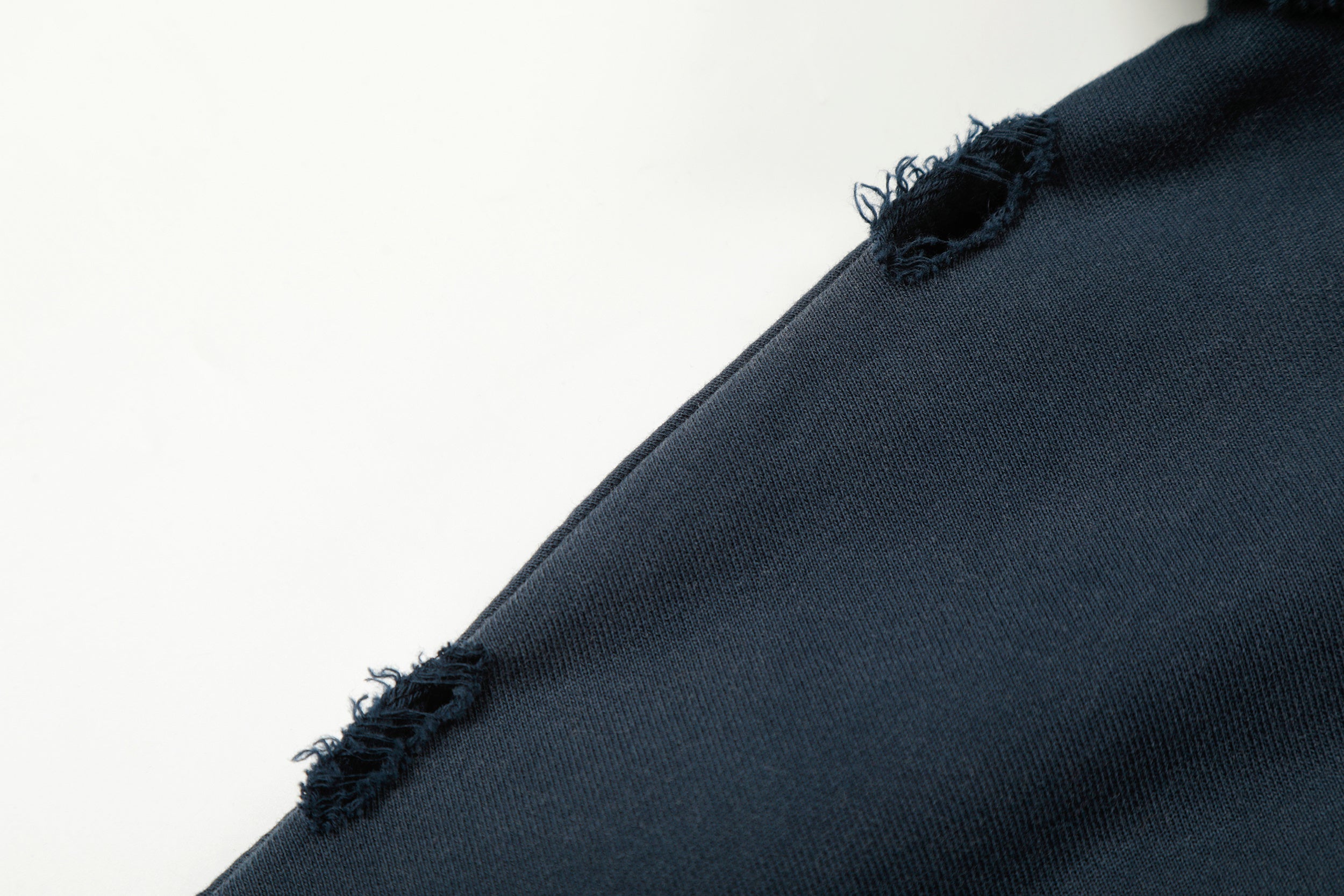 STARRVAINT Distressed Crest Zip-Up Hoodie