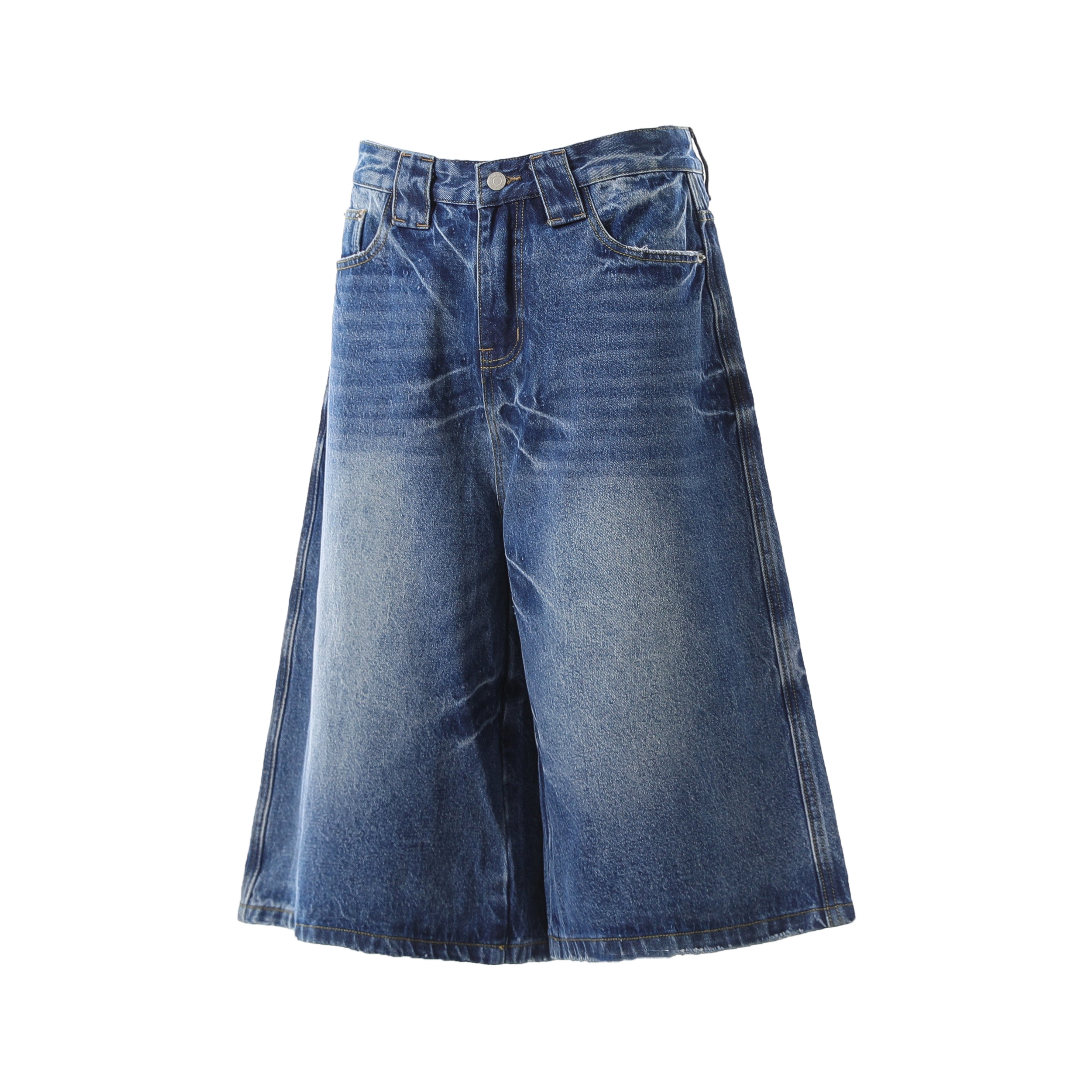 STARRVAINT Vintage Wash Wide-Leg Denim Shorts