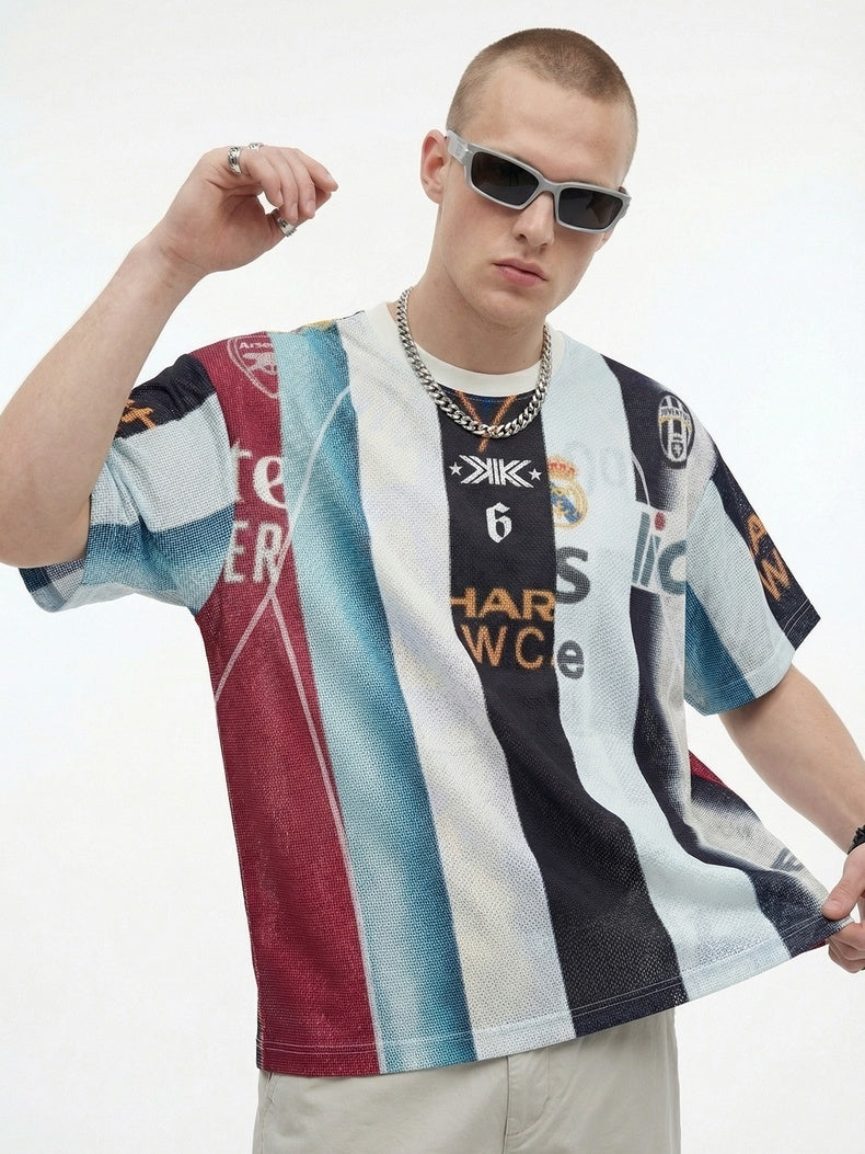 STARRVAINT Vintage Football Patchwork Jersey