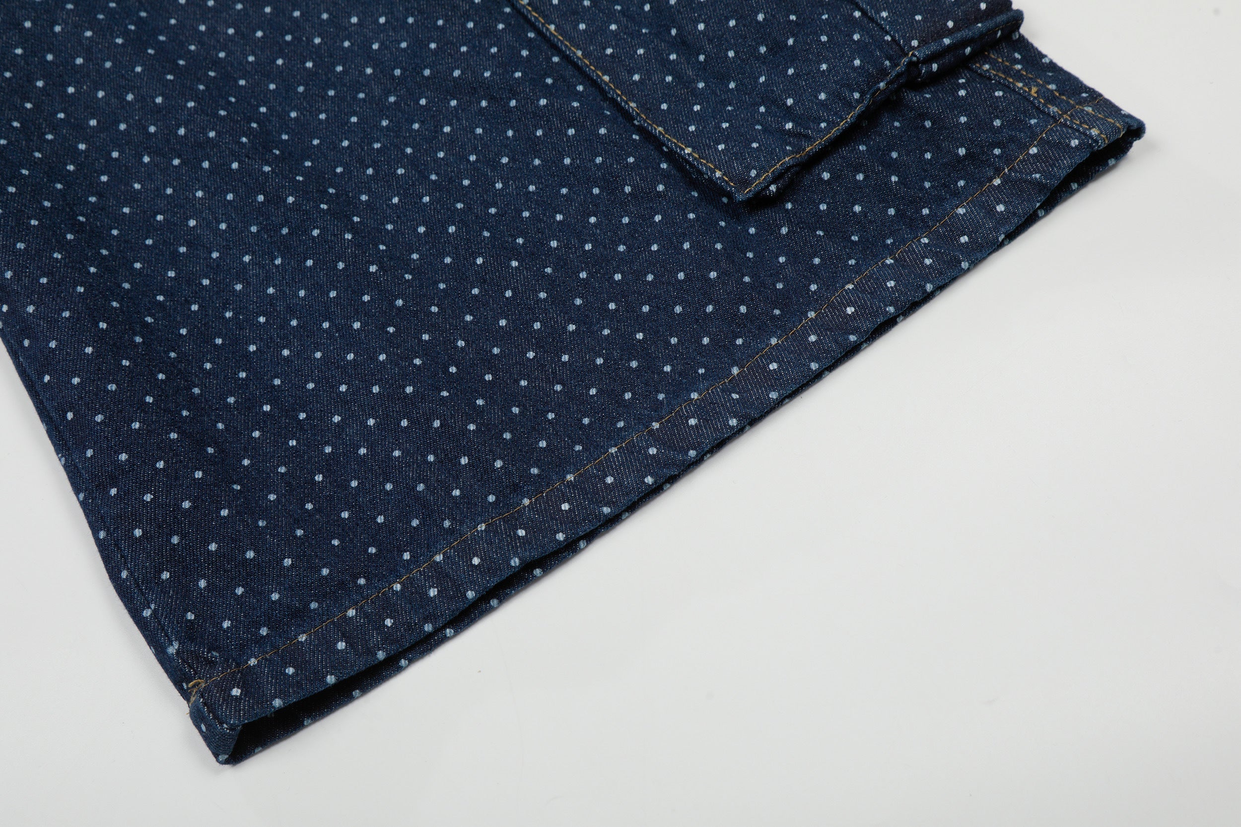 STARRVAINT Polka Dot Denim Cargo Shorts