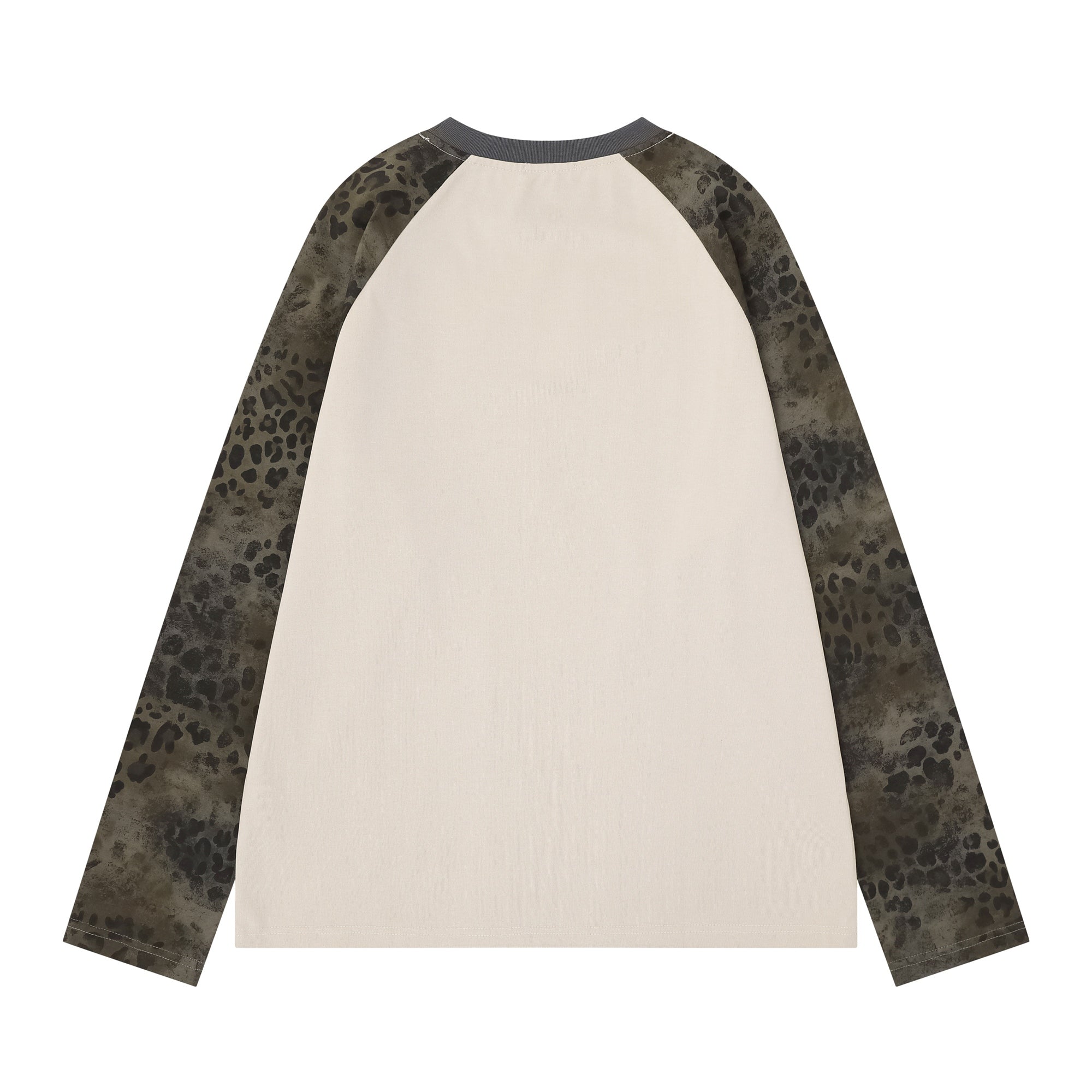 STARRVAINT Leopard Raglan Long Sleeve Tee